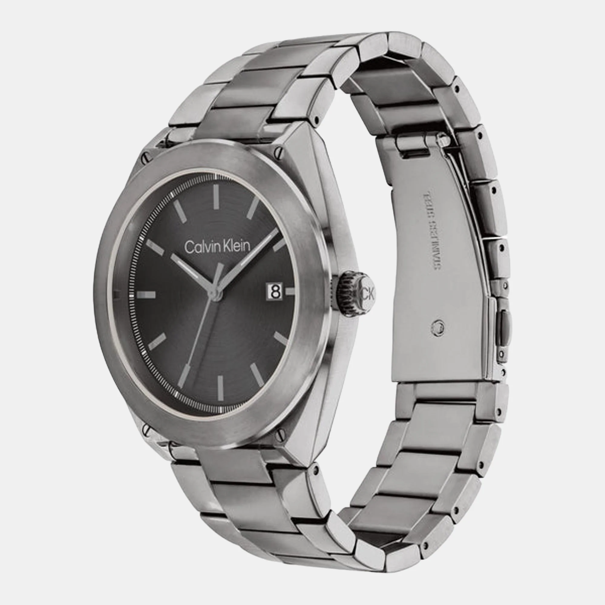 Casual Essentials Men Quartz Grey Dial Analog Stainless Steel Watch 25200197 - Image 2