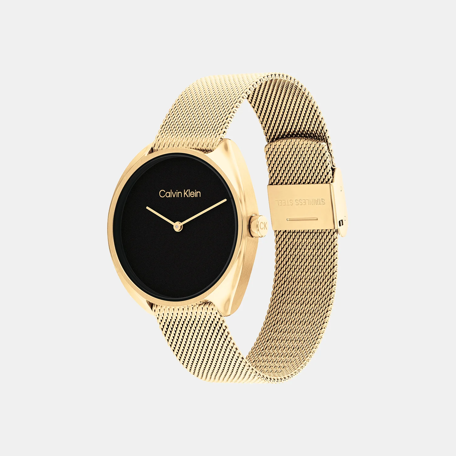 Ck Adorn Women Quartz Black Dial Analog Mesh Watch 25200271 - Image 3