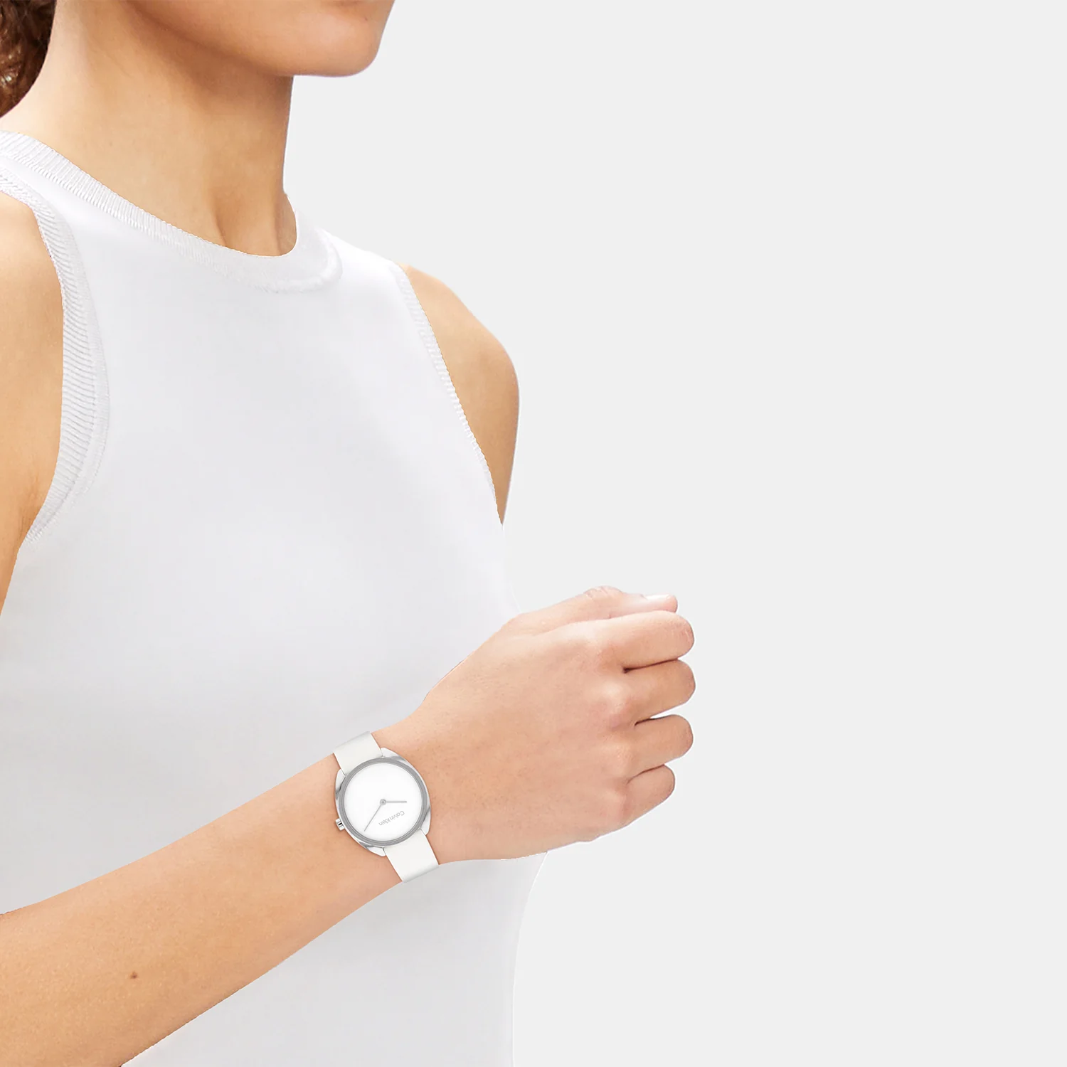 Ck Adorn Women Quartz White Dial Analog Leather Watch 25200274 - Image 4