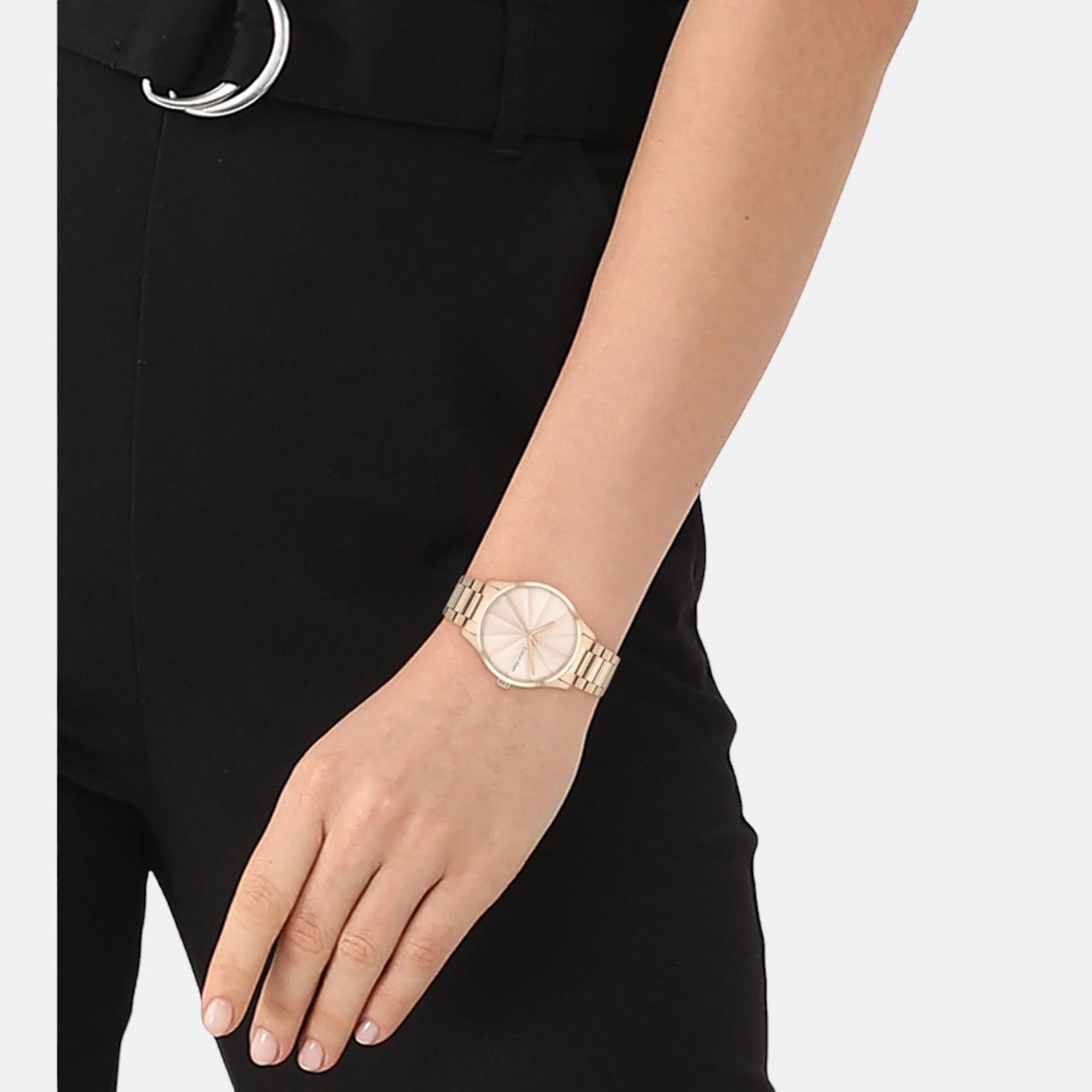 Ck Burst Unisex Quartz Rose Gold Dial Analog Stainless Steel Watch 25200231 - Image 4