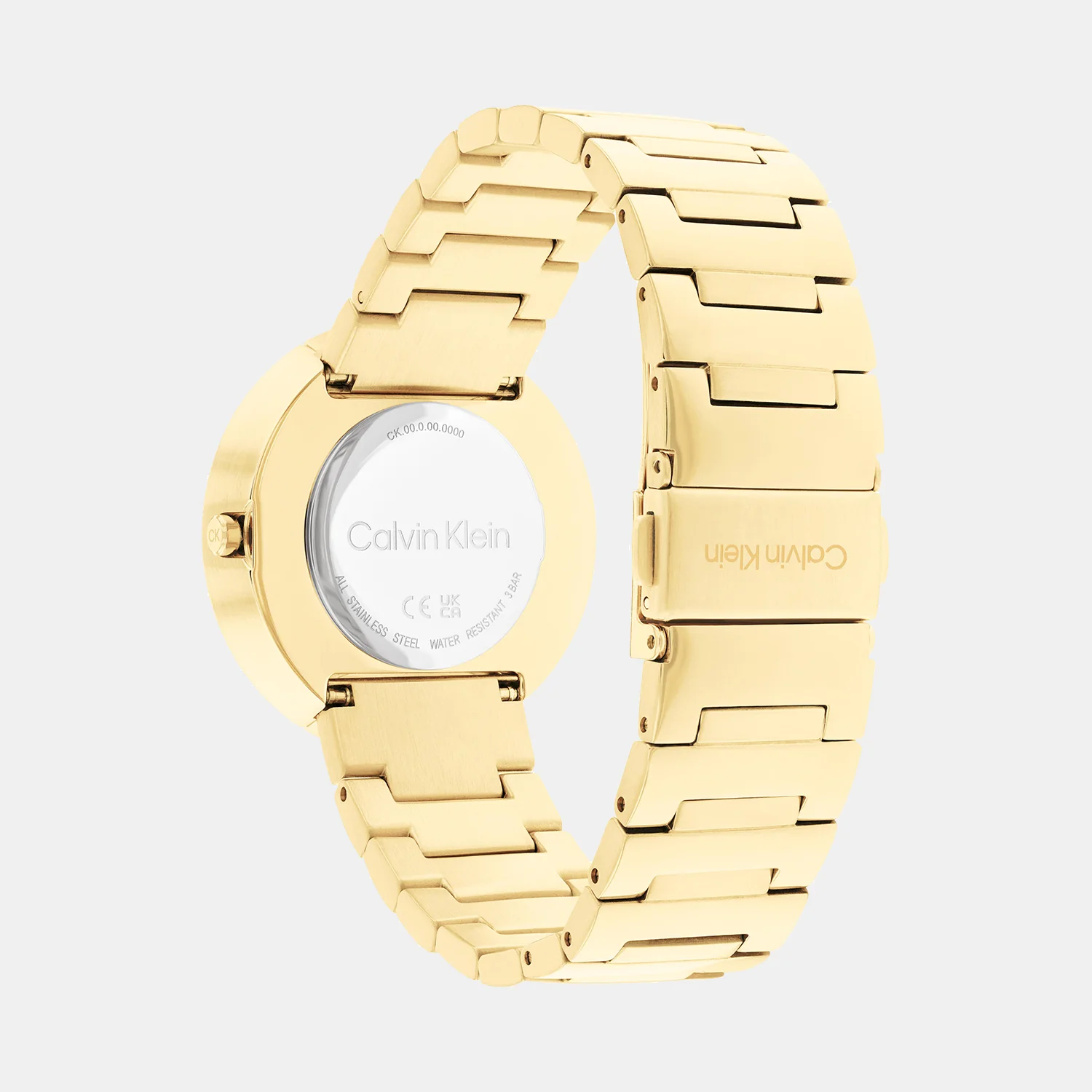 Ck Eccentric Unisex Quartz Gold Dial Analog Stainless Steel Watch 25200290 - Image 3