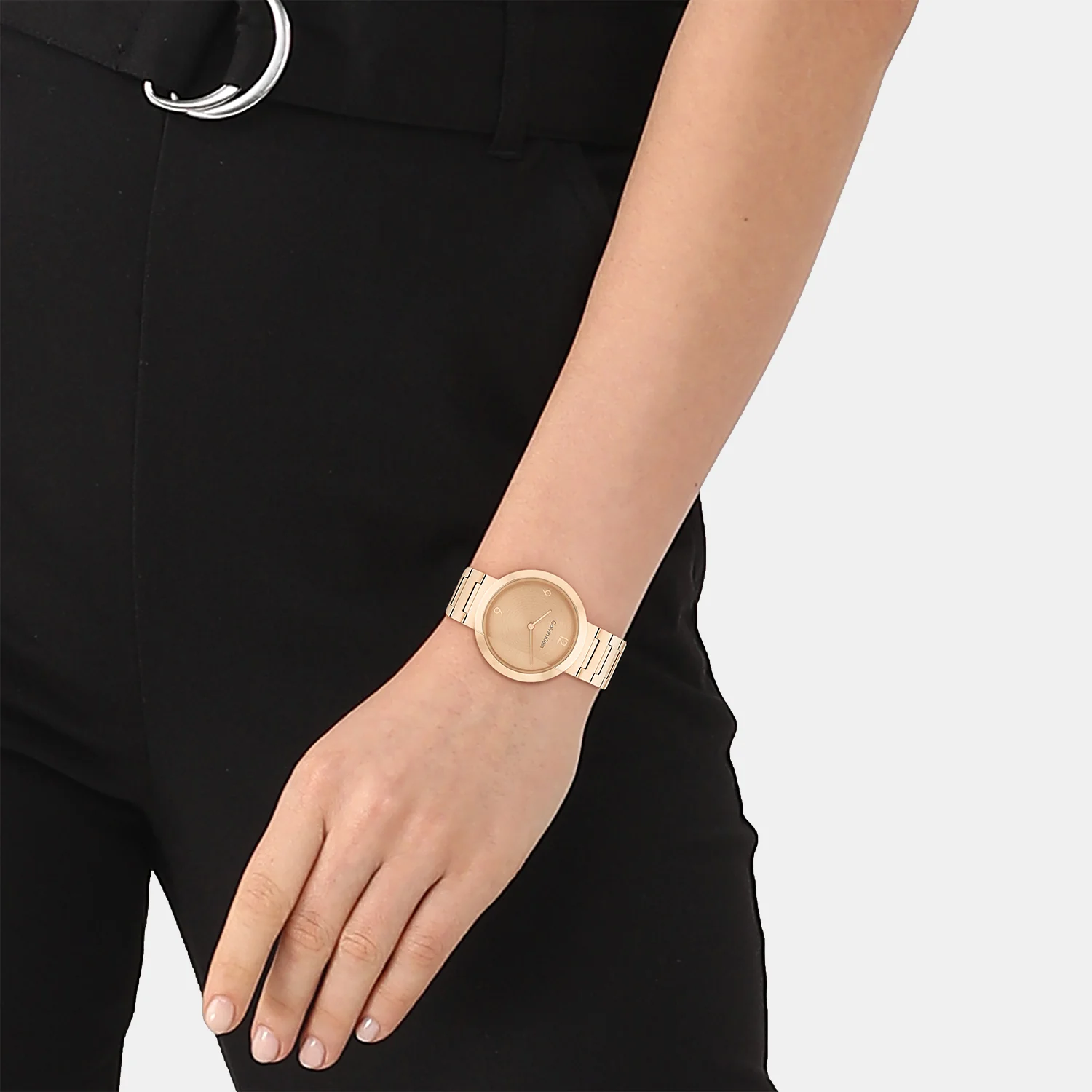 Ck Eccentric Unisex Quartz Rose Gold Dial Analog Stainless Steel Watch 25200291 - Image 4