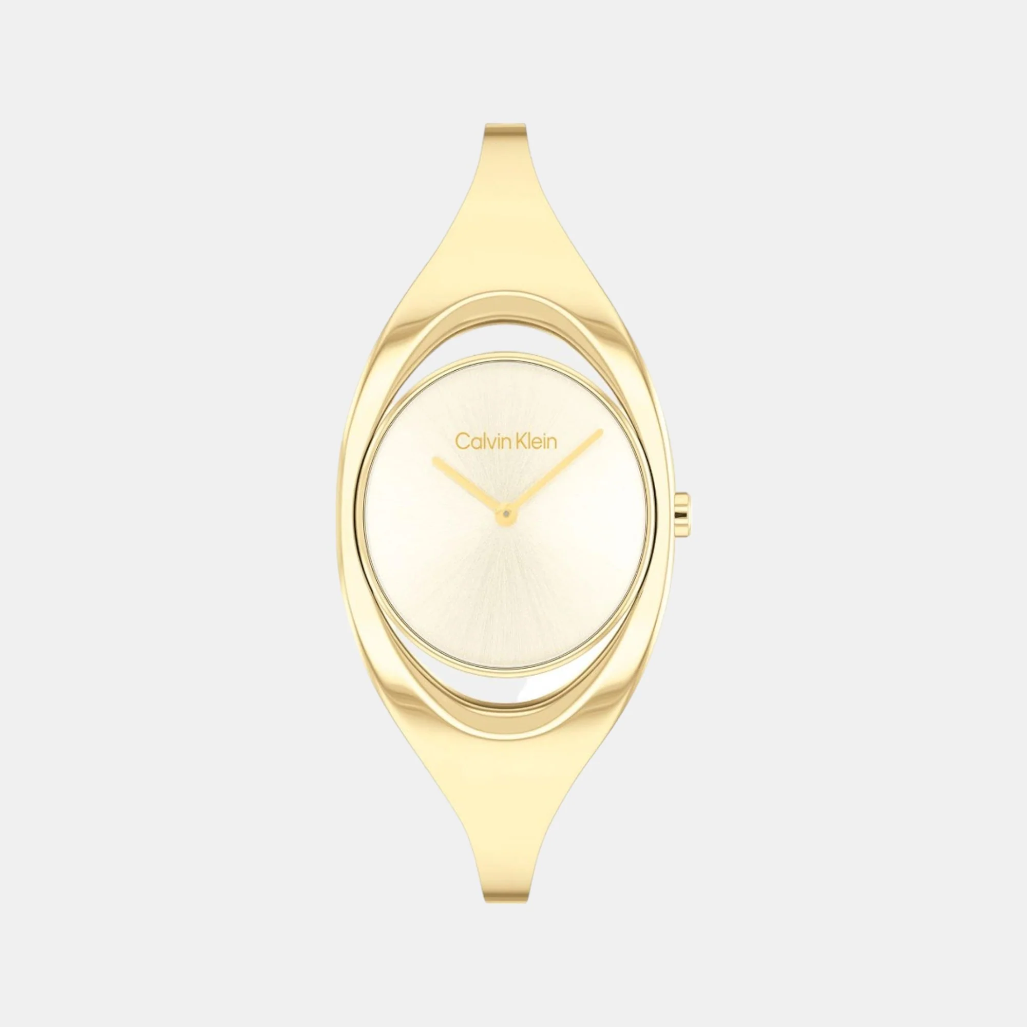 Ck Elation Women Quartz Champagne Dial Analog Stainless Steel Watch 25200391