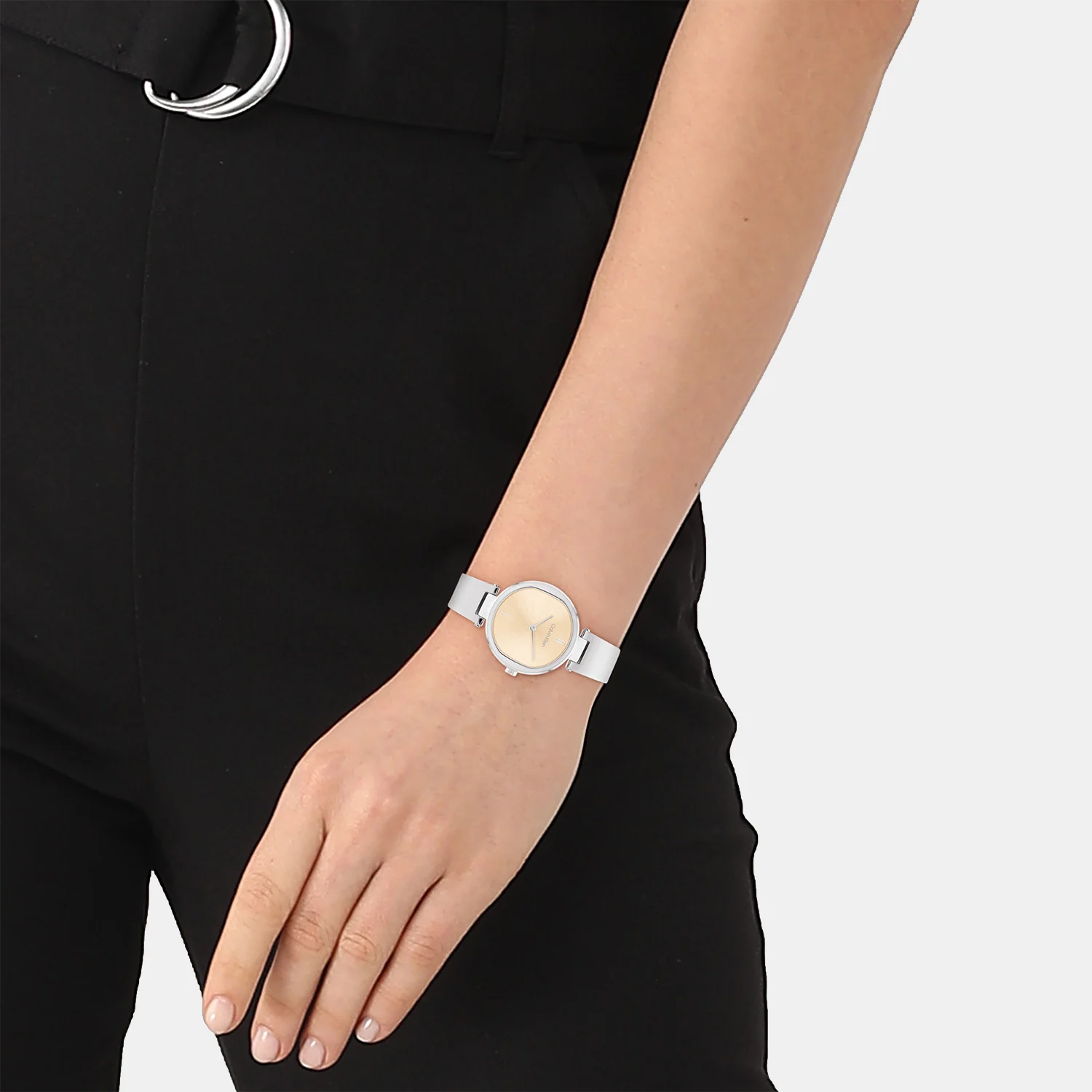 Ck Elevated Women Quartz Gold Dial Analog Stainless Steel Watch 25200311 - Image 4