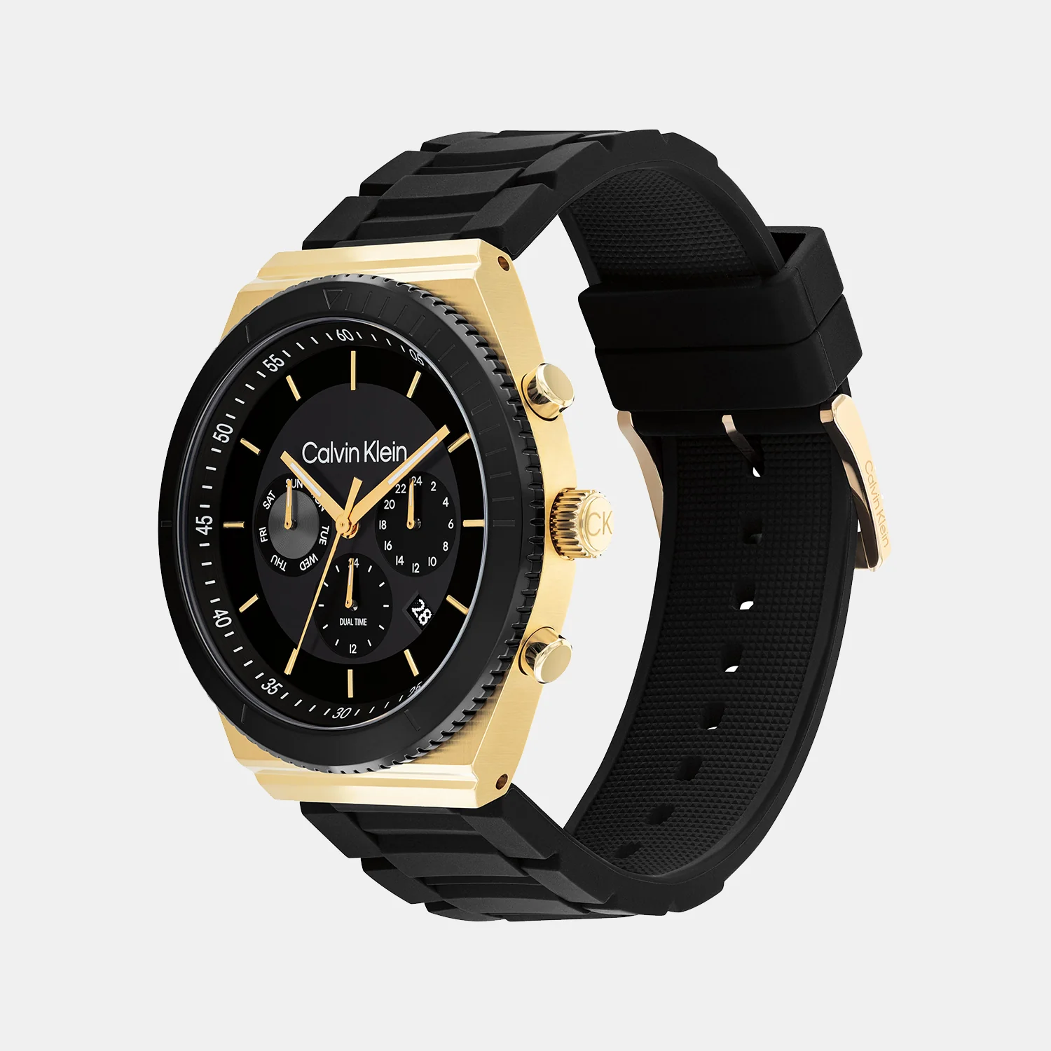 Ck Fearless Men Quartz Black Dial Chronograph Silicone Watch 25200306 - Image 3