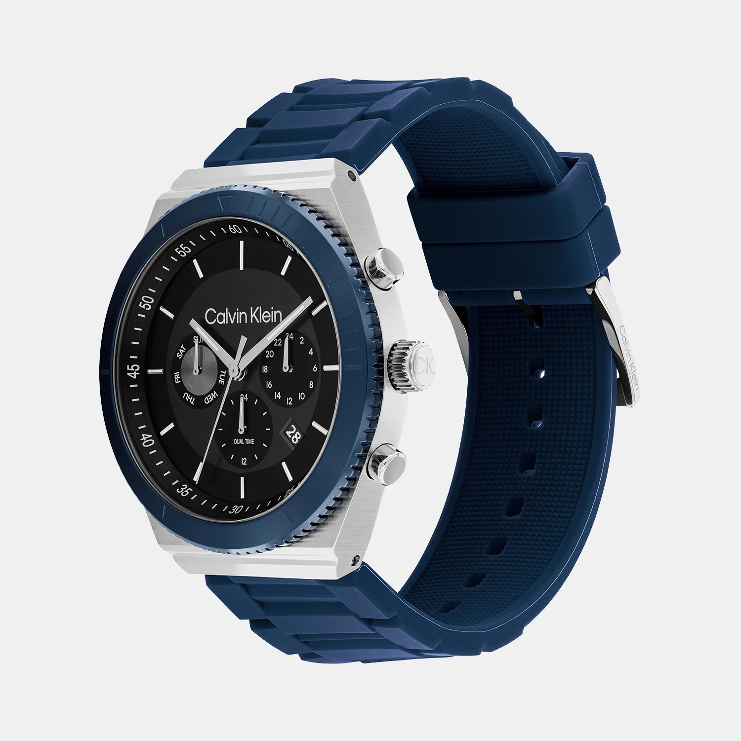 Ck Fearless Men Quartz Black Dial Chronograph Silicone Watch 25200307 - Image 2