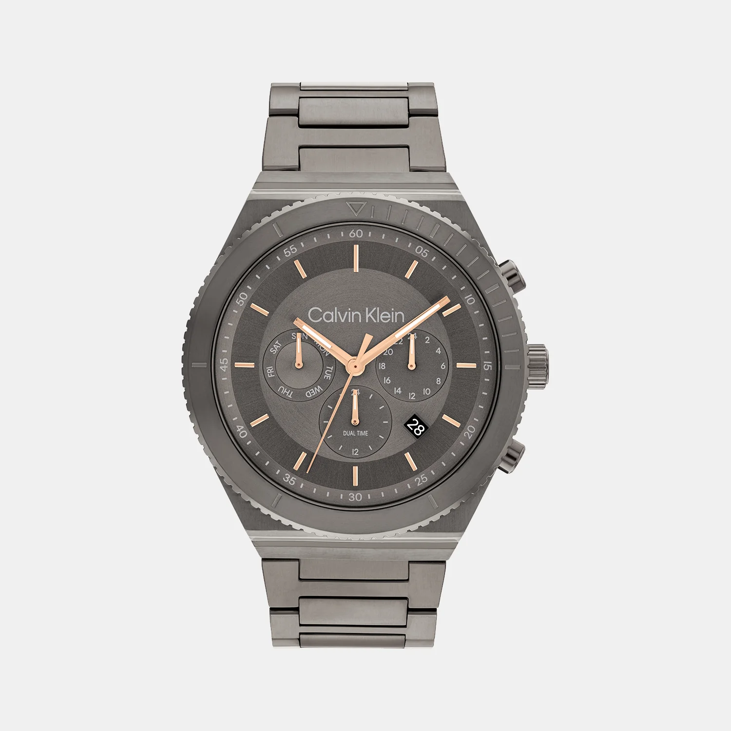 Ck Fearless Men Quartz Grey Dial Chronograph Stainless Steel Watch 25200304