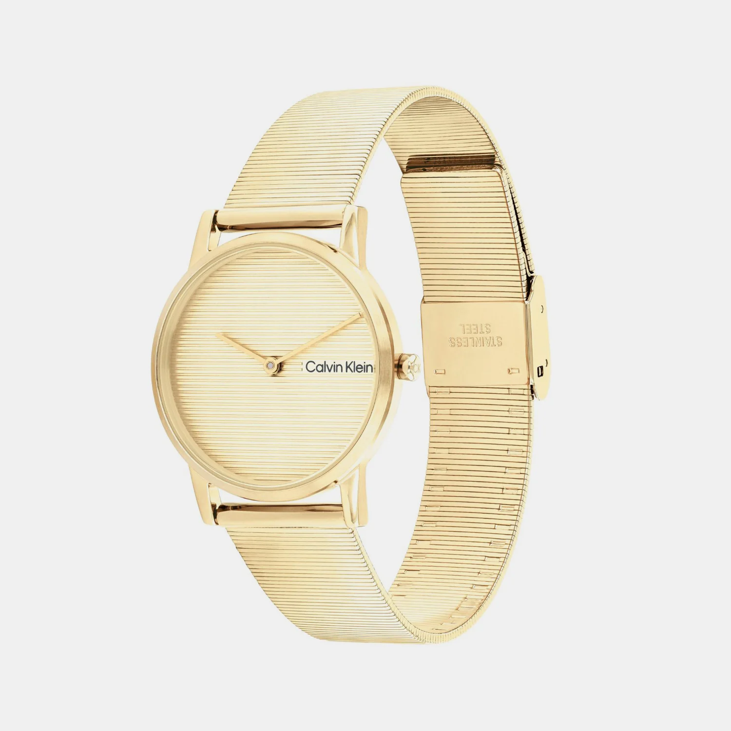 Ck Feel Women Quartz Light Gold Dial Analog Stainless Steel Watch 25100035 - Image 2