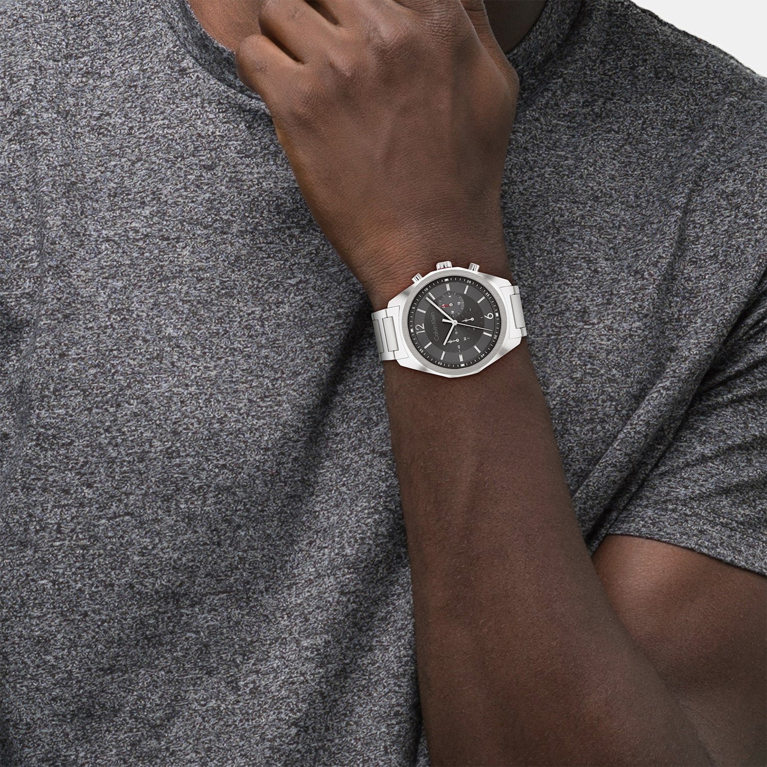 Ck Force Men Quartz Grey Dial Chronograph Stainless Steel Watch 25200264 - Image 4