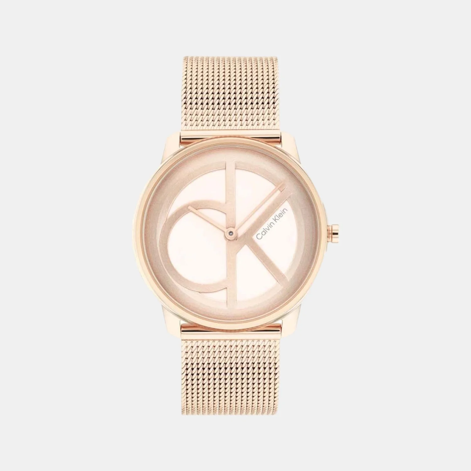 Ck Iconic Unisex Quartz Gold Dial Analog Stainless Steel Watch 25200035