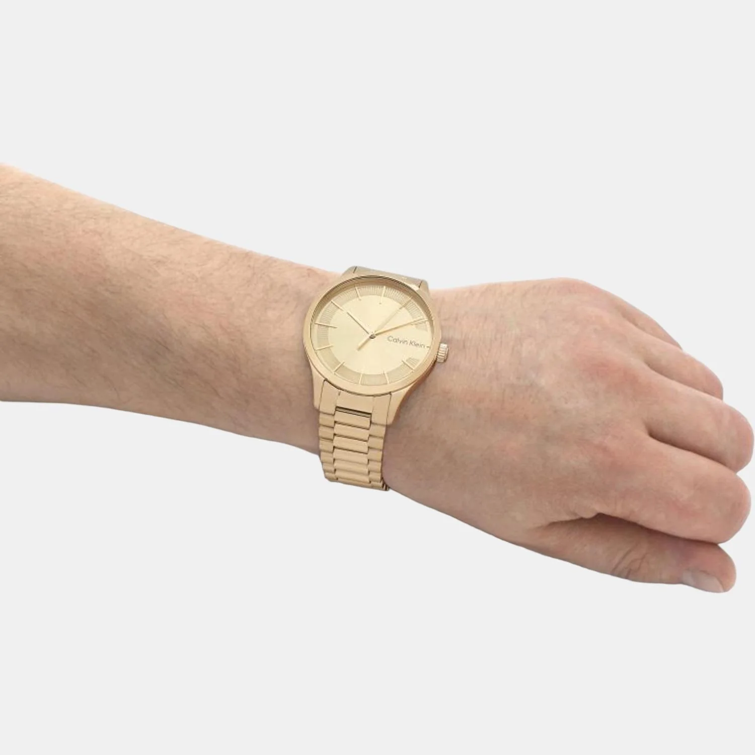 Ck Iconic Unisex Quartz Gold Dial Analog Stainless Steel Watch 25200038 - Image 7