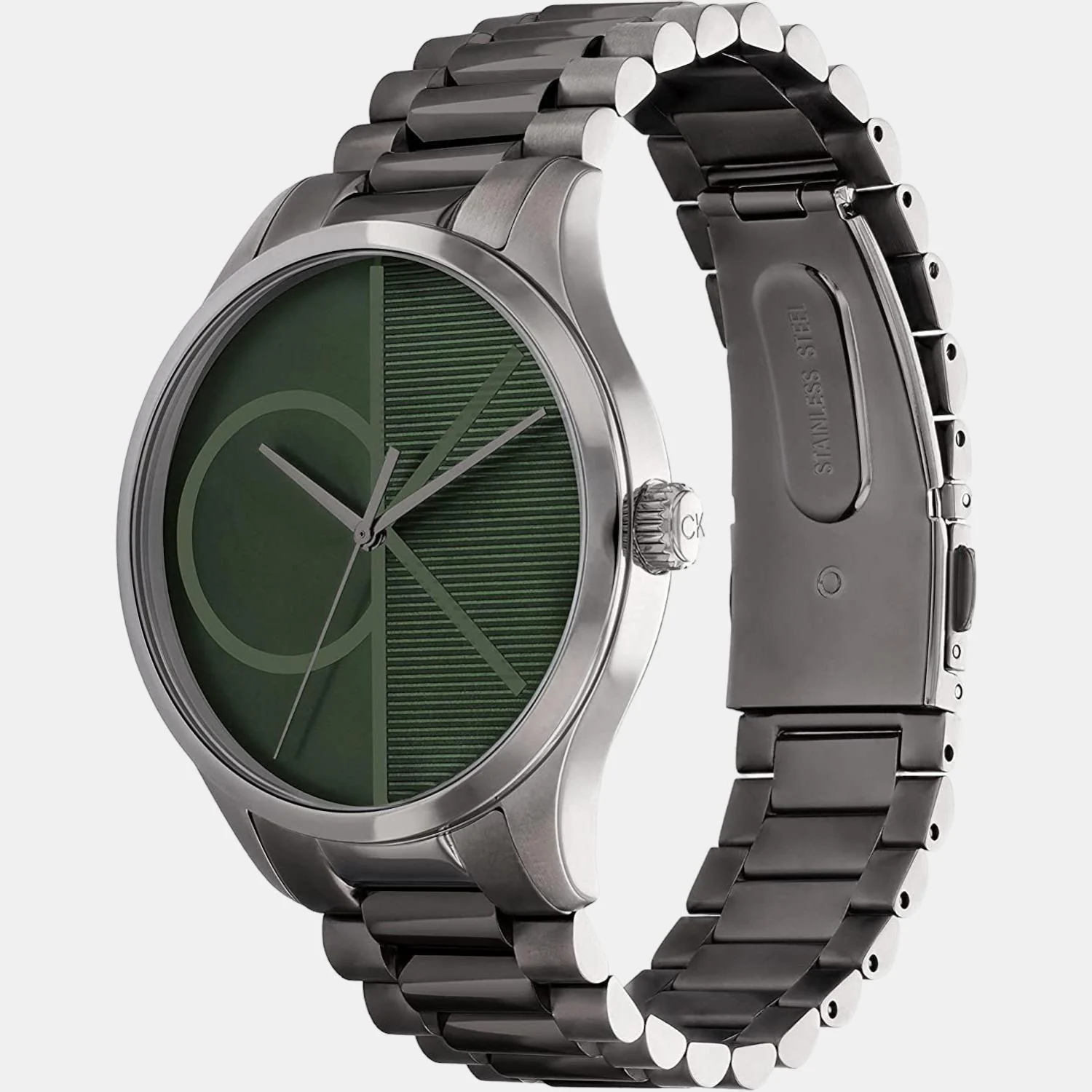 Ck Iconic Unisex Quartz Green Dial Analog Stainless Steel Watch 25200164 - Image 3