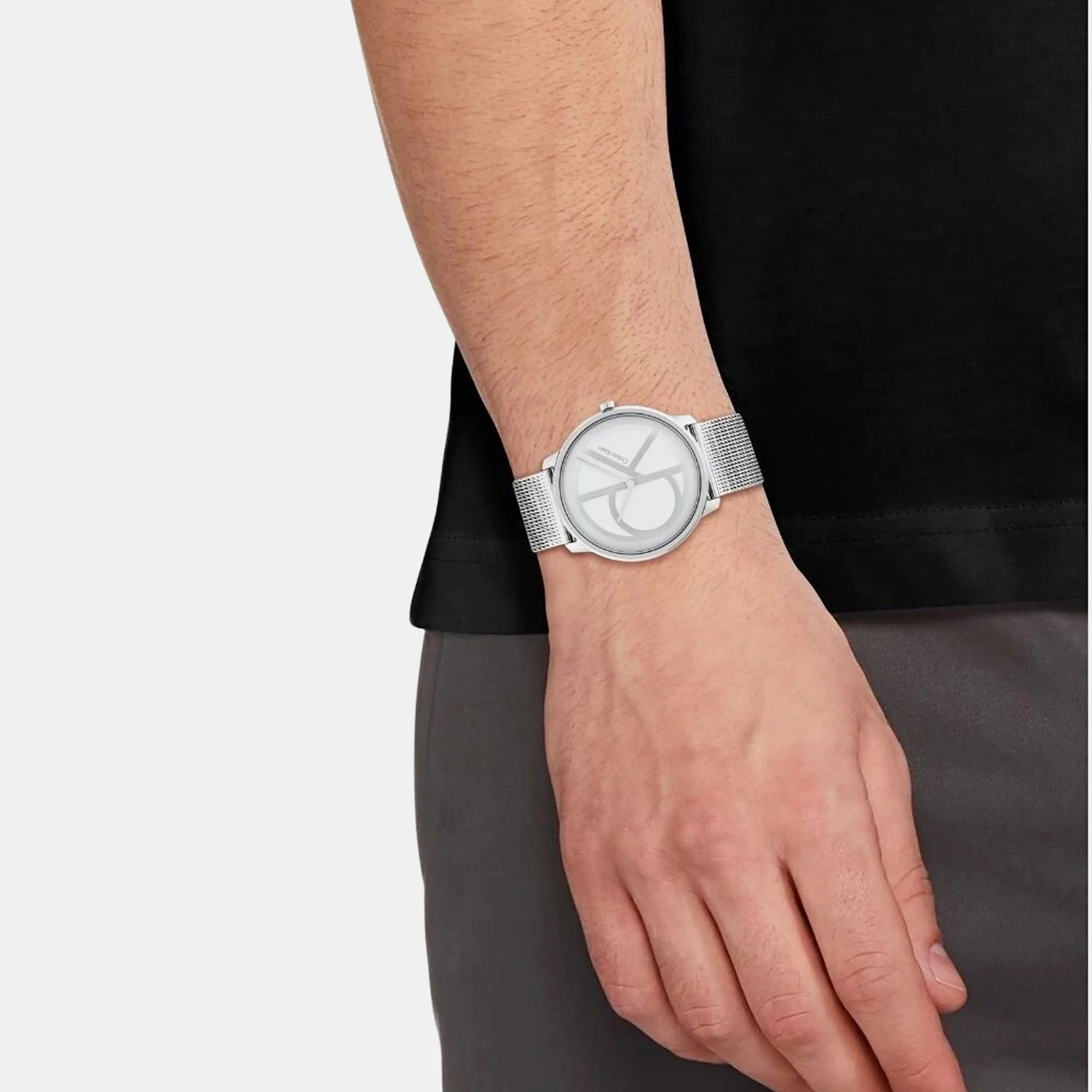 Ck Iconic Unisex Quartz Silver Dial Analog Stainless Steel Watch 25200027 - Image 4