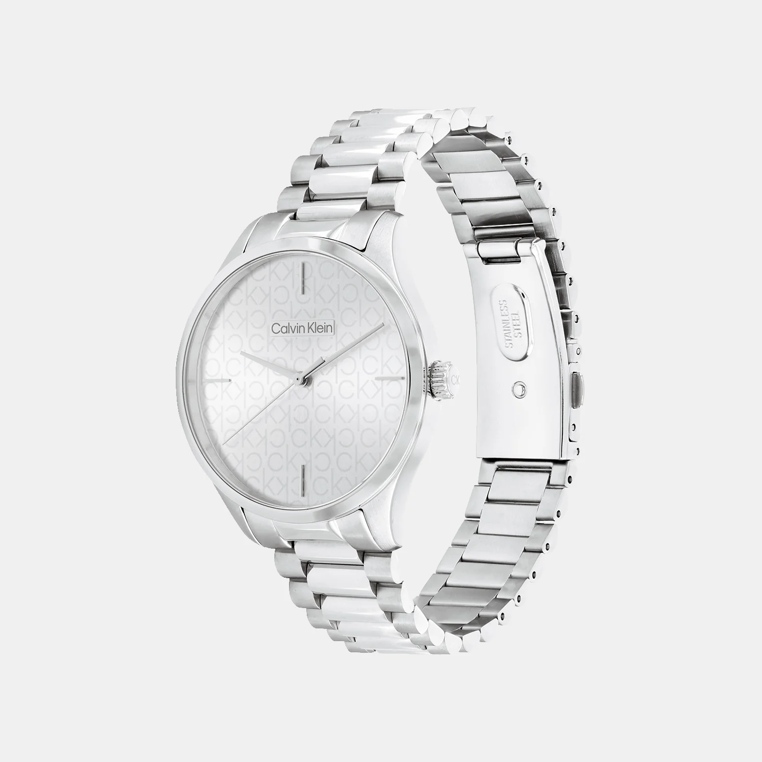 Ck Iconic Unisex Quartz Silver Dial Analog Stainless Steel Watch 25200168 - Image 3