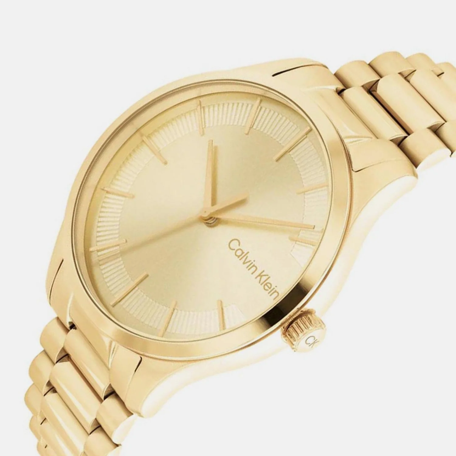 Ck Iconic Unisex Quartz Yellow Dial Analog Stainless Steel Watch 25200043 - Image 2