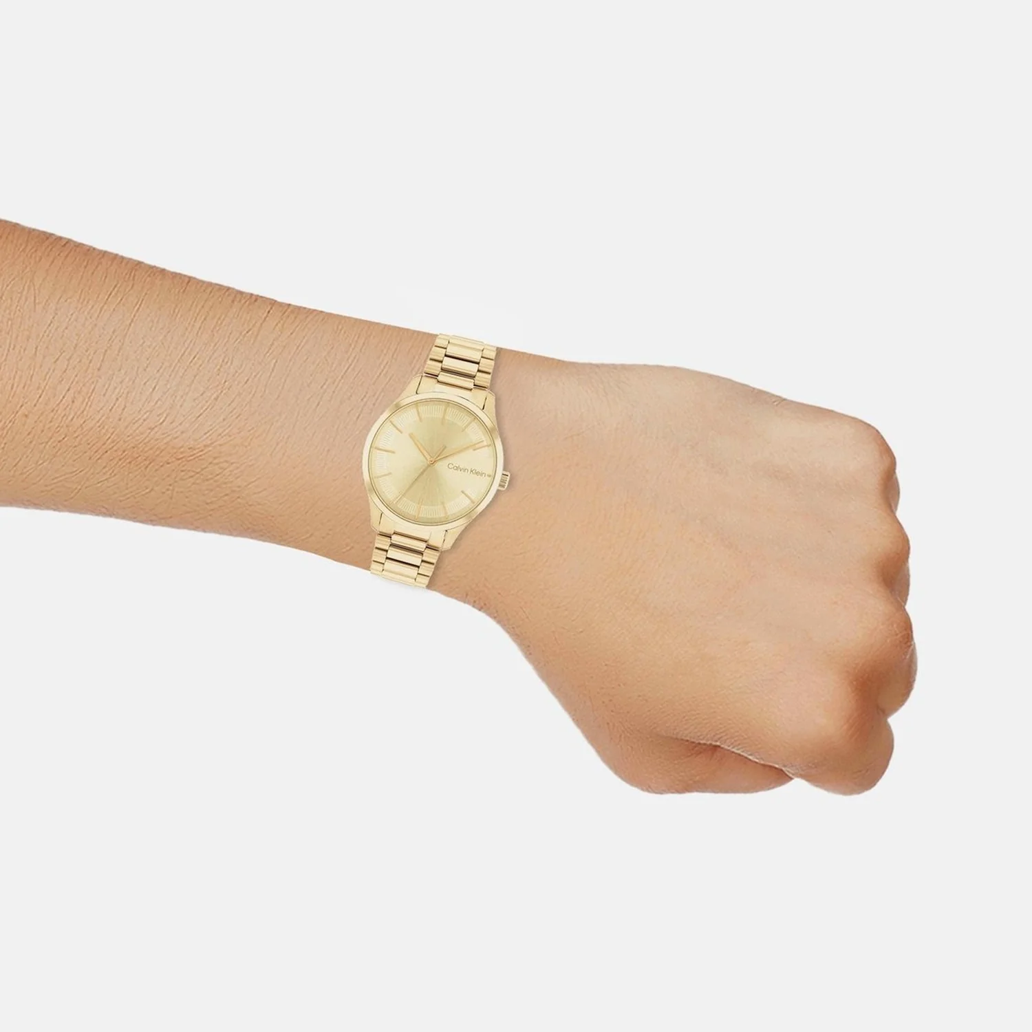 Ck Iconic Unisex Quartz Yellow Dial Analog Stainless Steel Watch 25200043 - Image 6