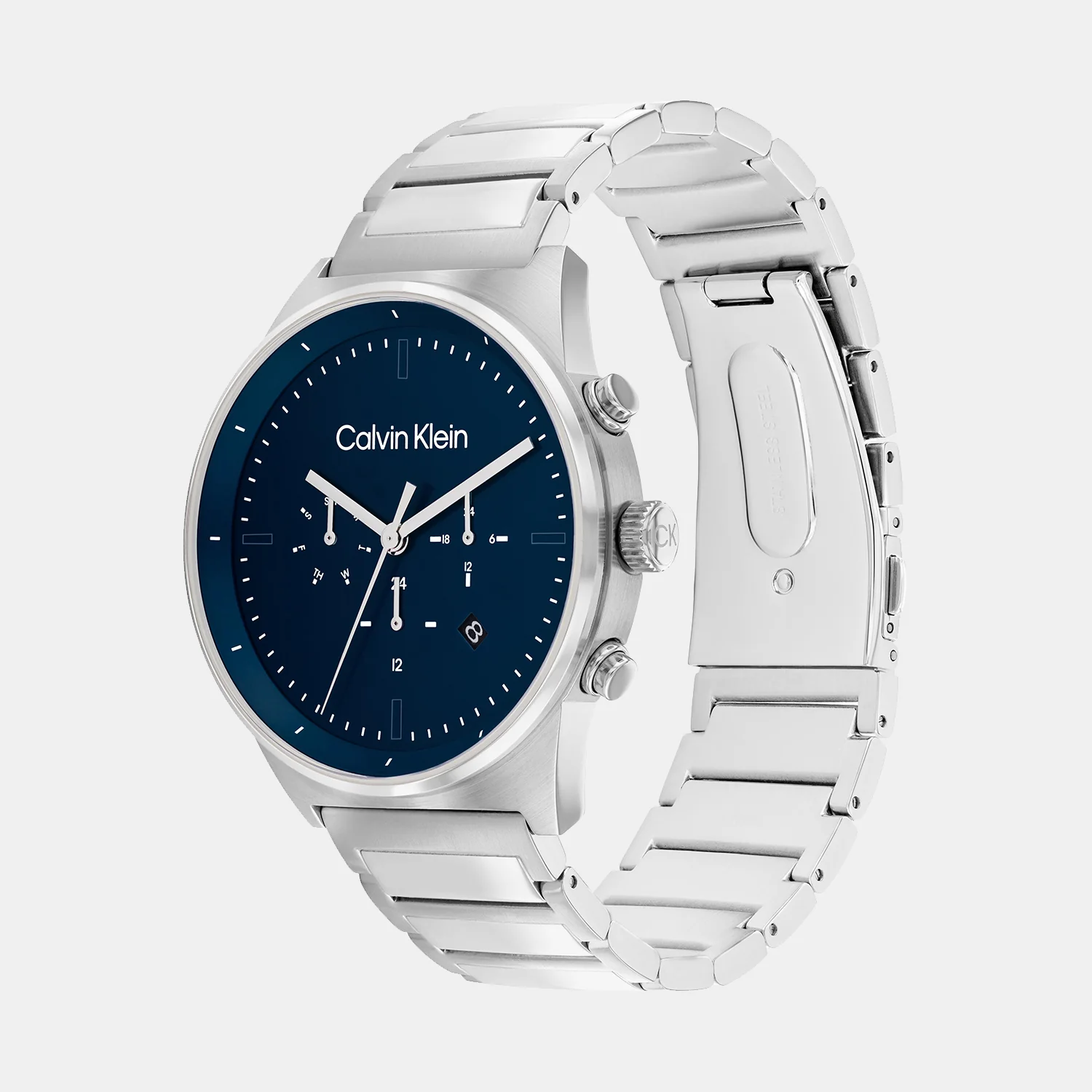 Ck Impressive Men Quartz Blue Dial Chronograph Stainless Steel Watch 25200293 - Image 2