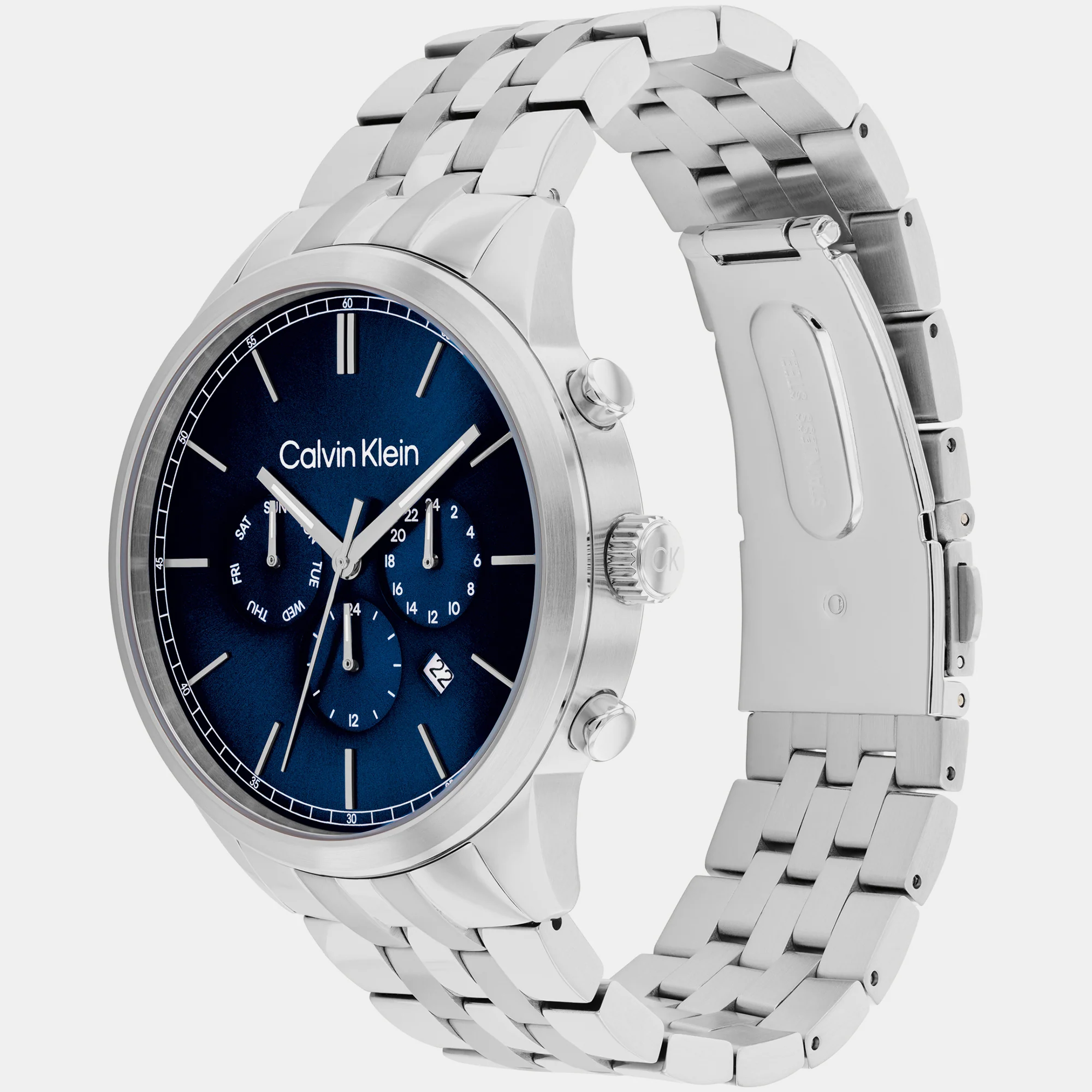 Ck Infinite Men Quartz Blue Dial Chronograph Stainless Steel Watch 25200377 - Image 2