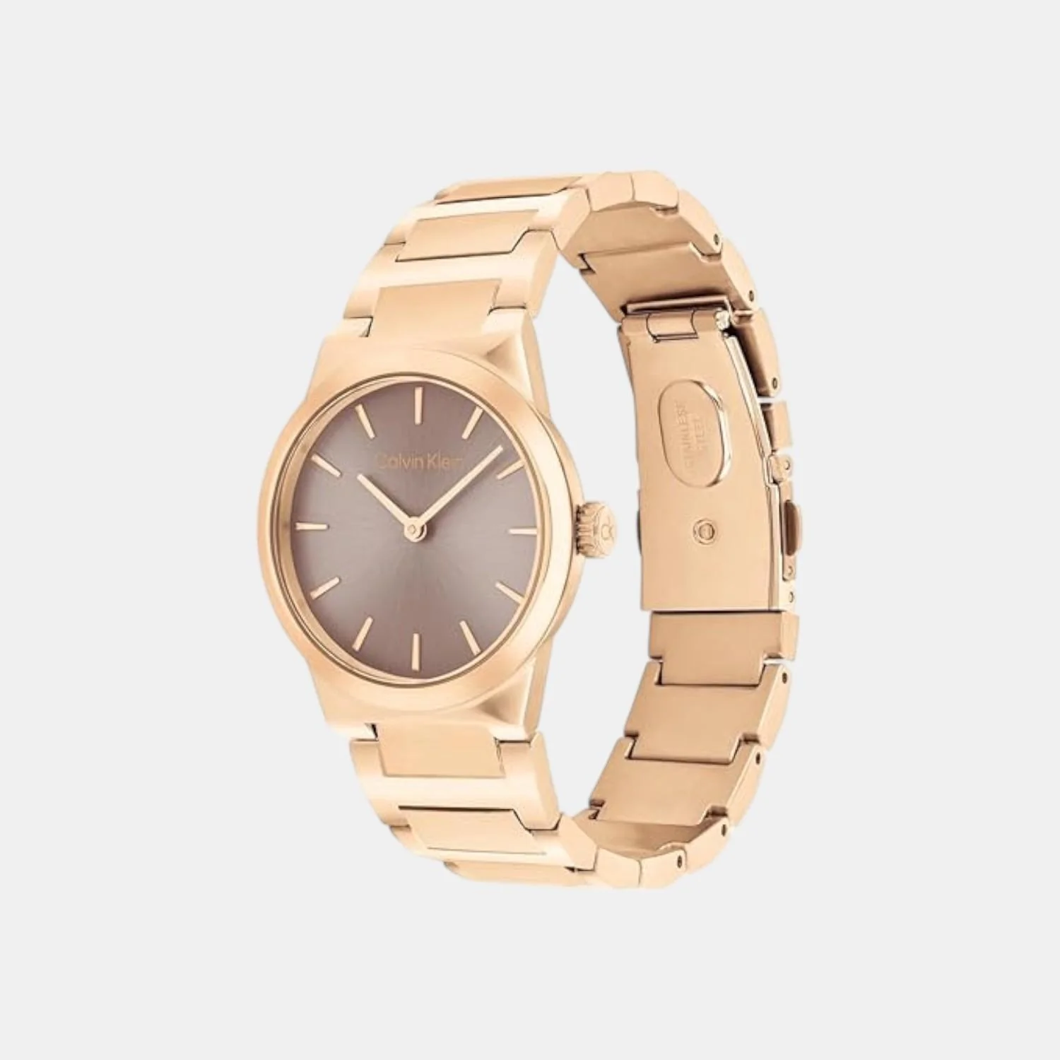 Ck Linear Elegance Women Quartz Brown Dial Analog Stainless Steel Watch 25100078 - Image 2
