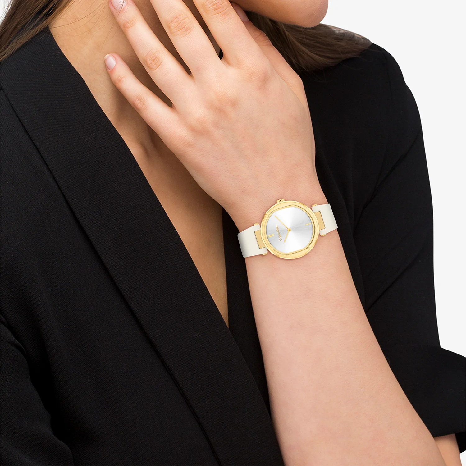 Ck Sensation Women Quartz Silver Dial Analog Leather Watch 25200254 - Image 4
