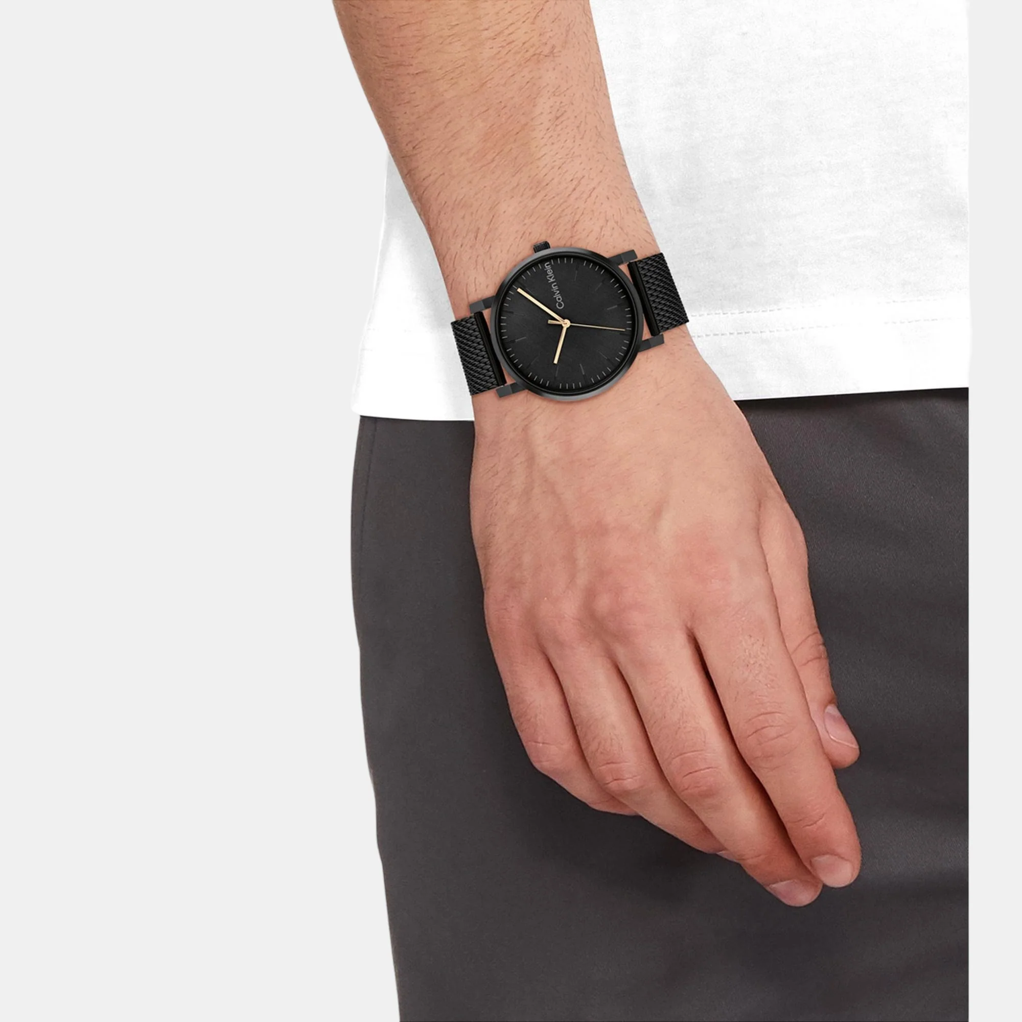 Ck Slate Men Quartz Black Dial Analog Stainless Steel Watch 25200259 - Image 4