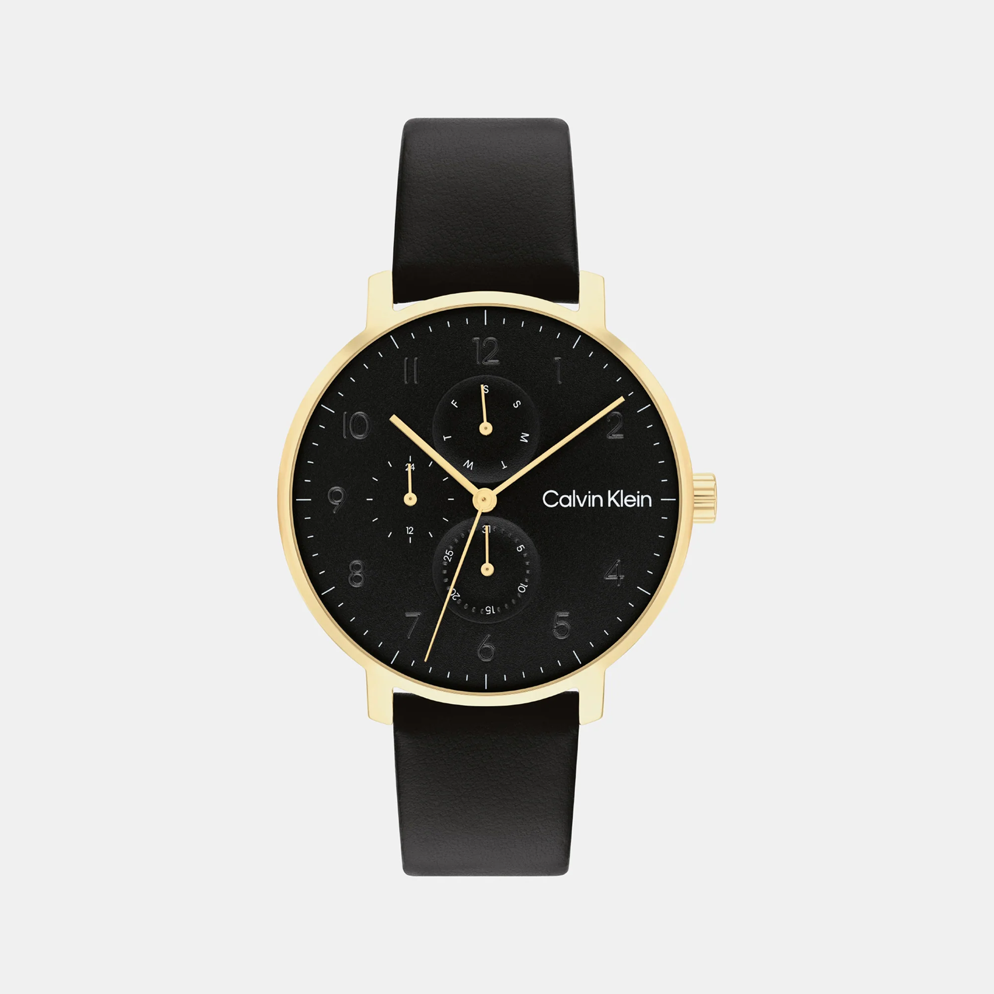 Ck Stun Unisex Quartz Black Dial Analog Leather Watch 25200404