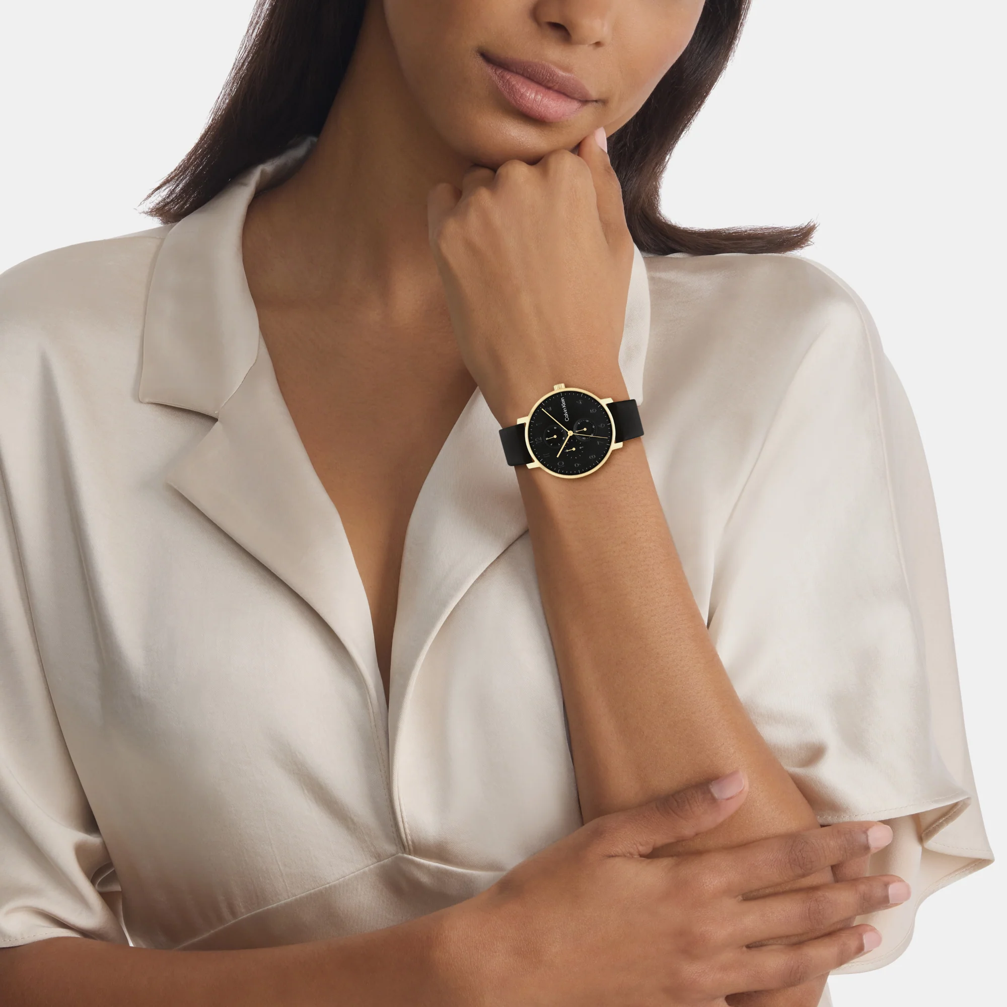 Ck Stun Unisex Quartz Black Dial Analog Leather Watch 25200404 - Image 4