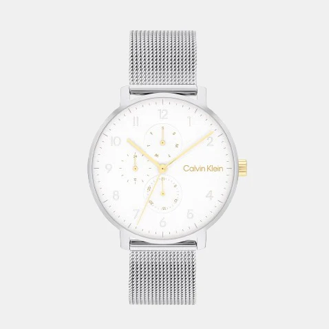 Ck Stun Unisex Quartz Silver Dial Analog Mesh Watch 25200405