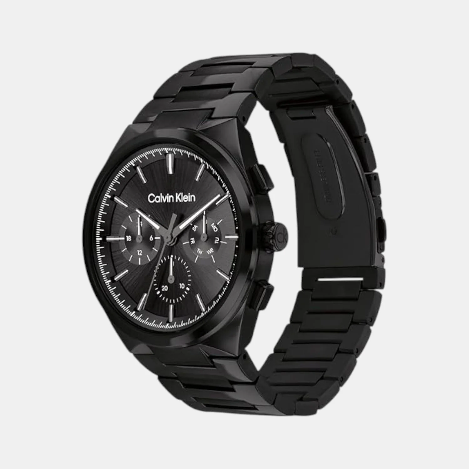Distinguish Men Quartz Black Dial Multi-Function Stainless Steel Watch 25200505 - Image 2