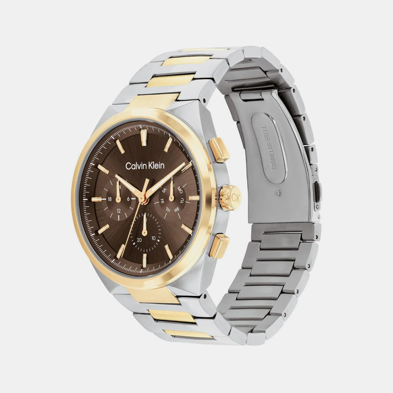 Distinguish Men Quartz Dark Brown Dial Multi-Function Stainless Steel Watch 25200442 - Image 2