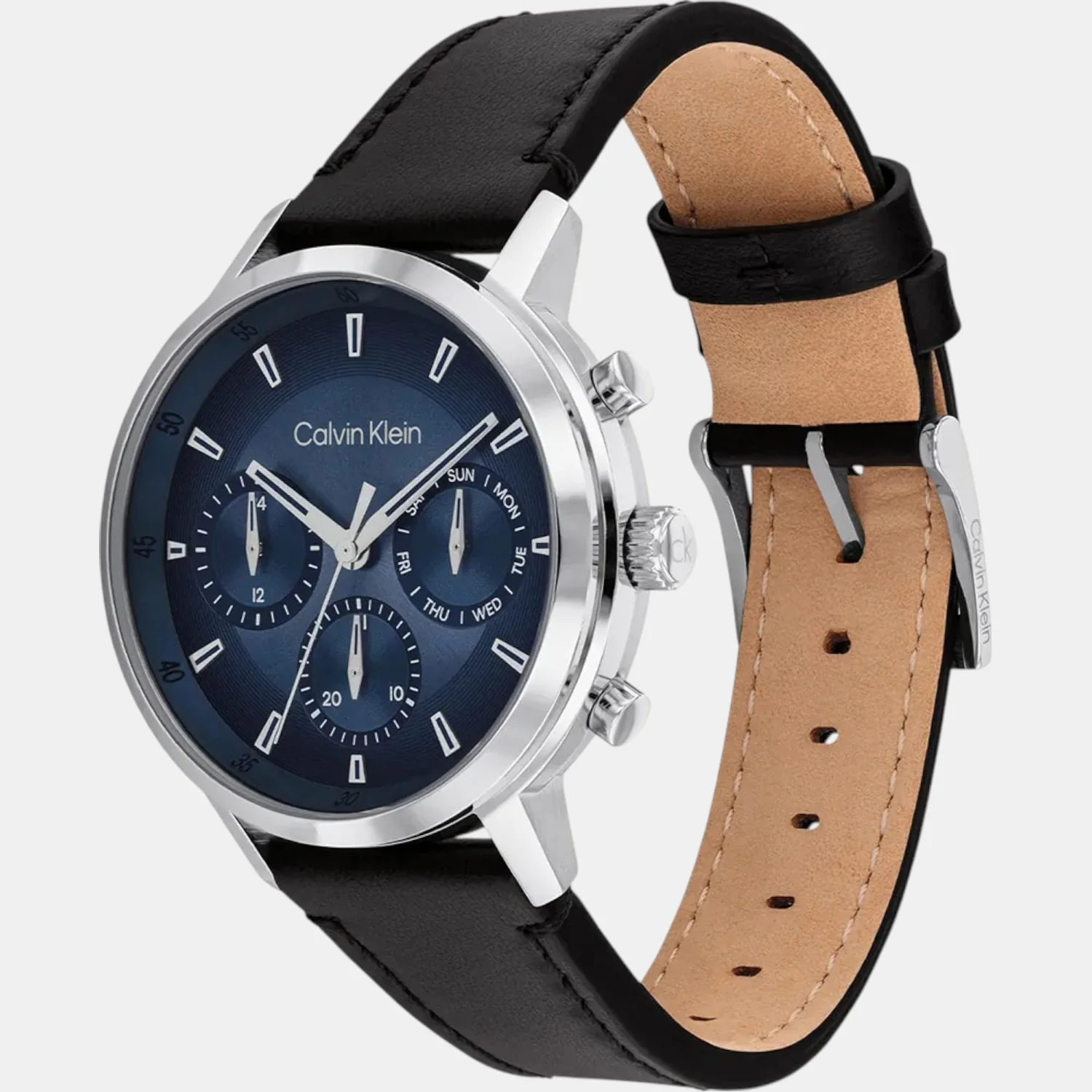 Gauge Men Quartz Blue Dial Multi-Function Leather Watch 25200497 - Image 2