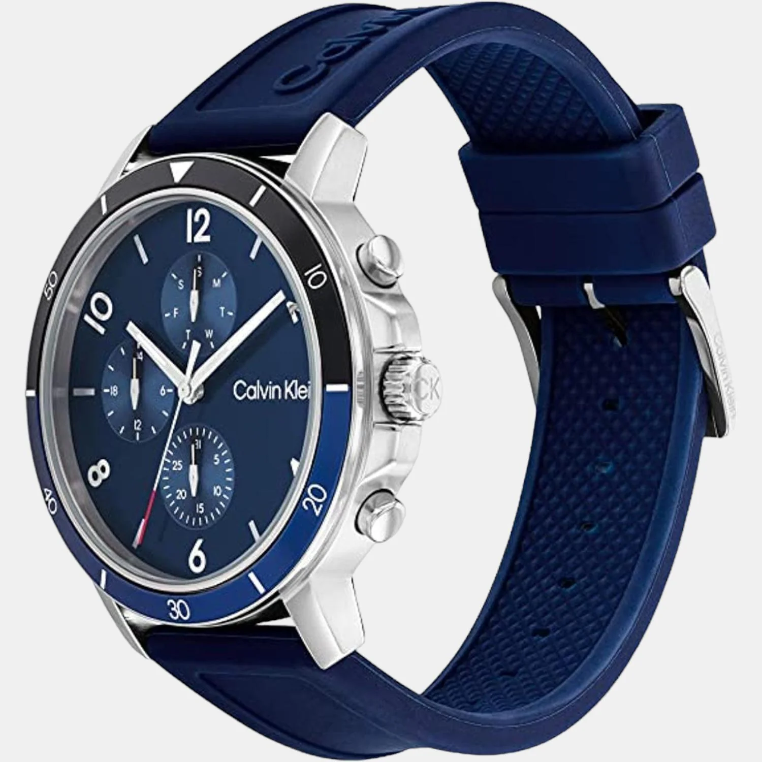 Gauge Sport Men Quartz Blue Dial Chronograph Silicone Watch 25200071 - Image 2