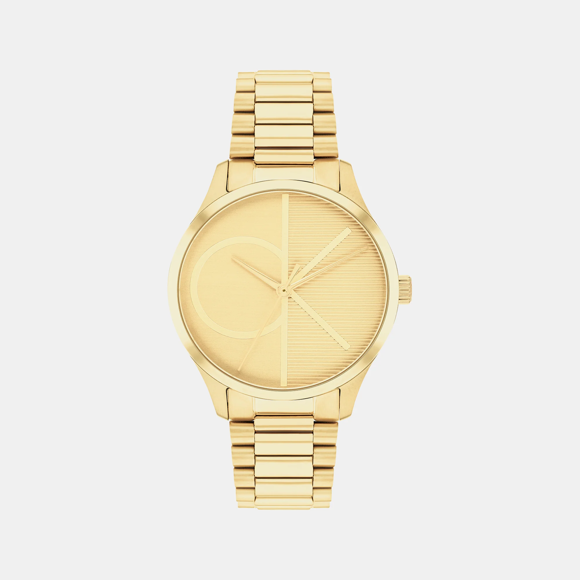 Iconic Unisex Quartz Gold Dial Analog Stainless Steel Watch 25200346