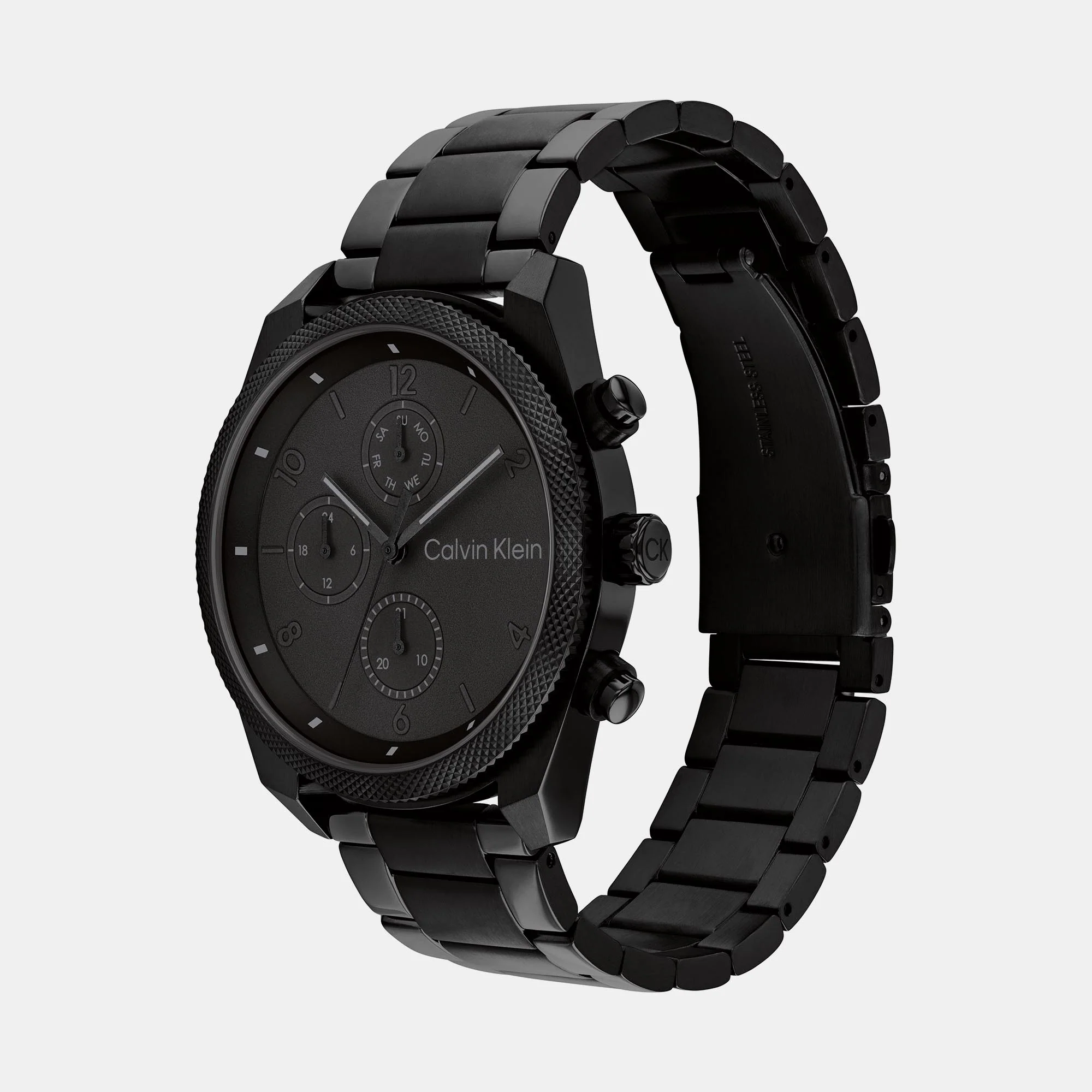 Impact Men Quartz Black Dial Chronograph Stainless Steel Watch 25200359 - Image 3
