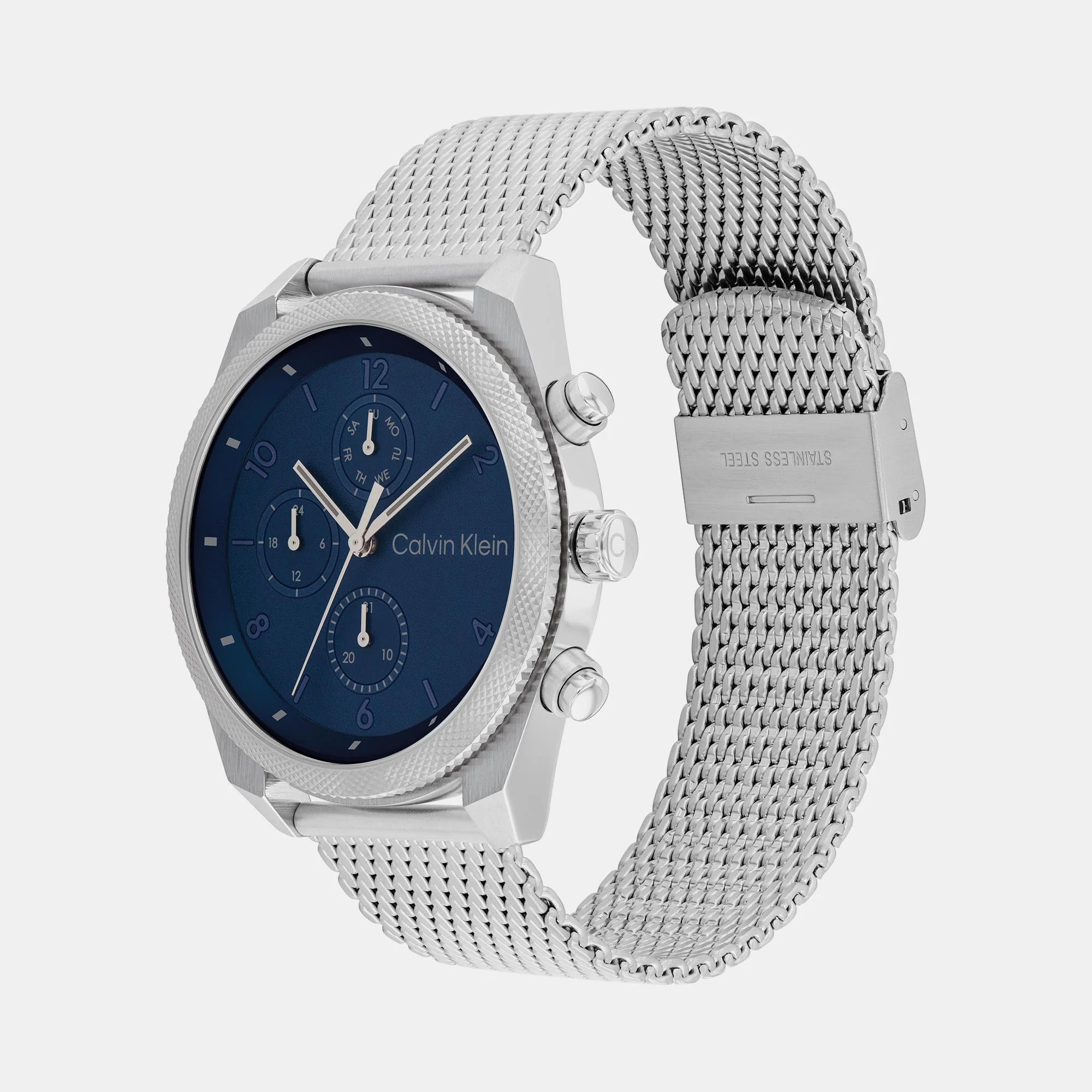 Impact Men Quartz Blue Dial Chronograph Mesh Watch 25200360 - Image 2