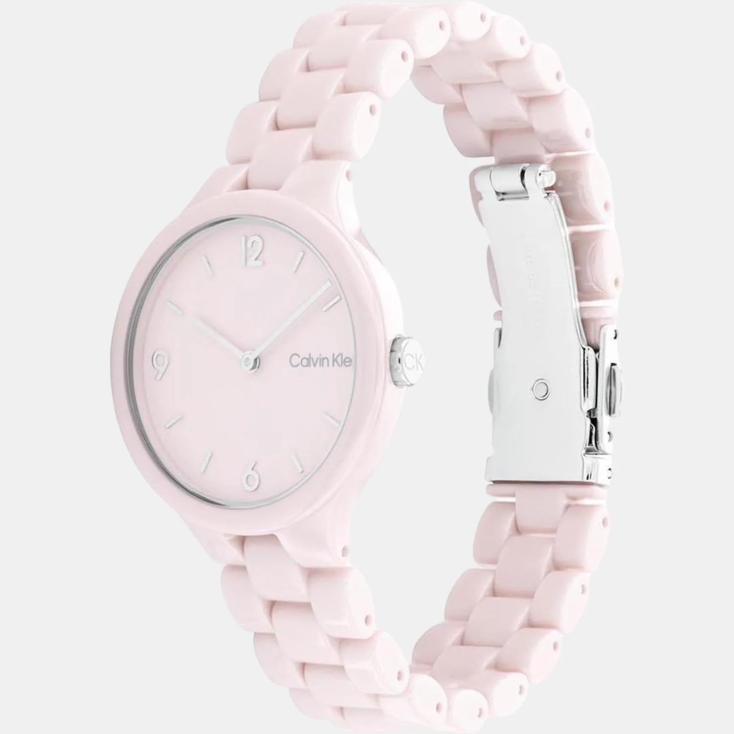 Linked Bracelet Women Quartz Pink Dial Analog Ceramic Watch 25200077 - Image 3