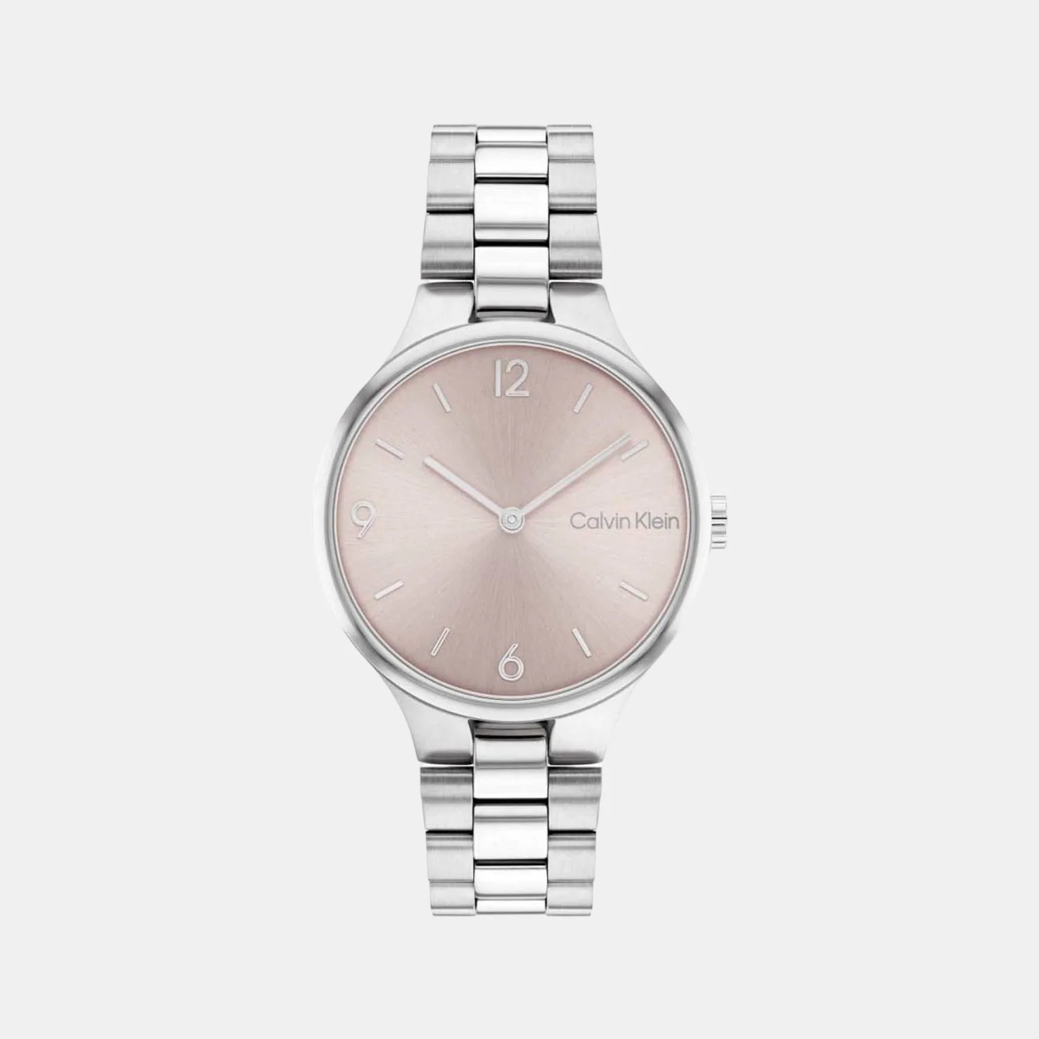Linked Bracelet Women Quartz Pink Dial Analog Stainless Steel Watch 25200129