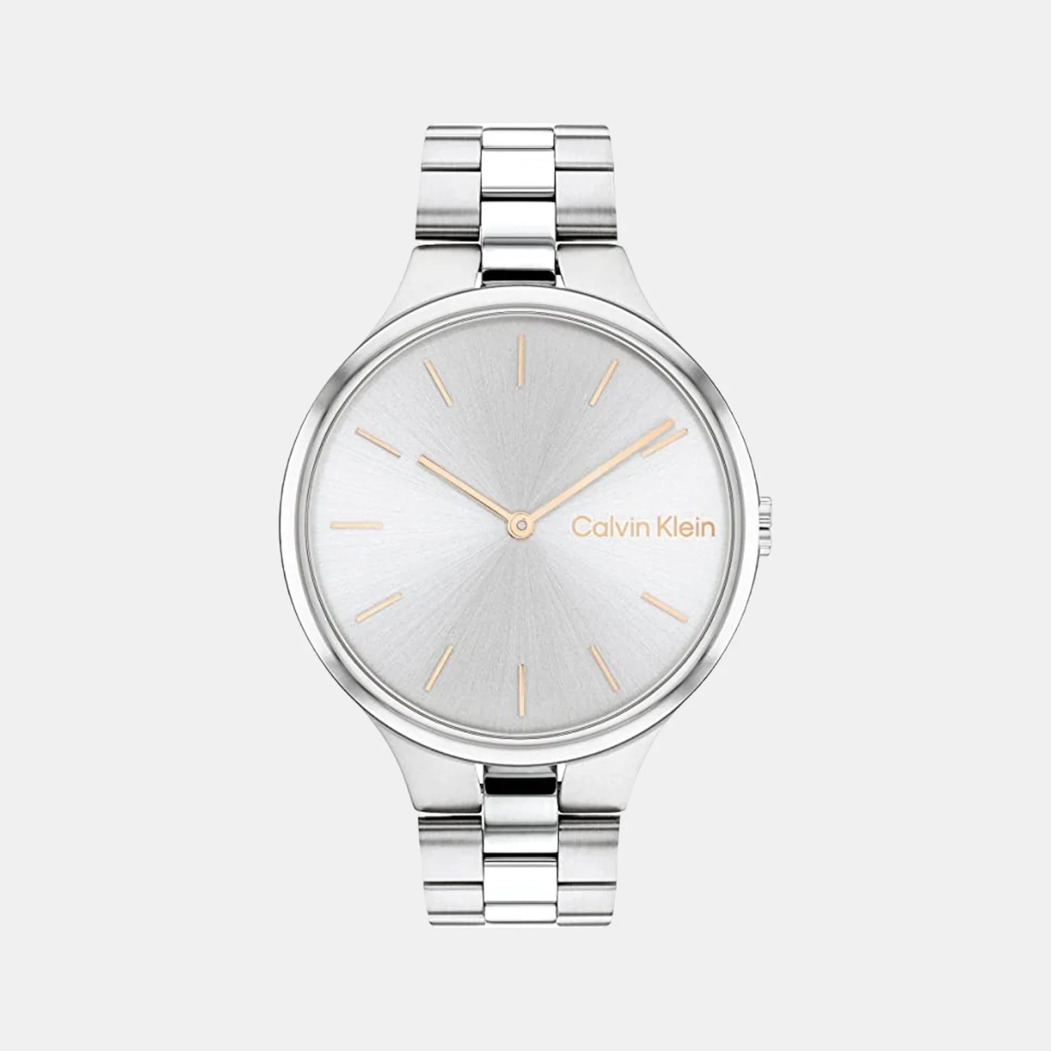 Linked Bracelet Women Quartz Silver Dial Analog Stainless Steel Watch 25200128