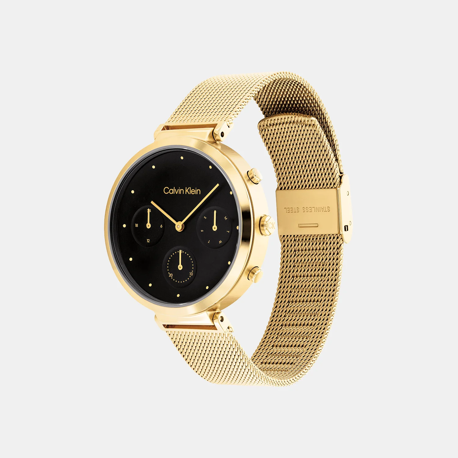 Minimalistic T-Bar Women Quartz Black Dial Chronograph Mesh Watch 25200287 - Image 3