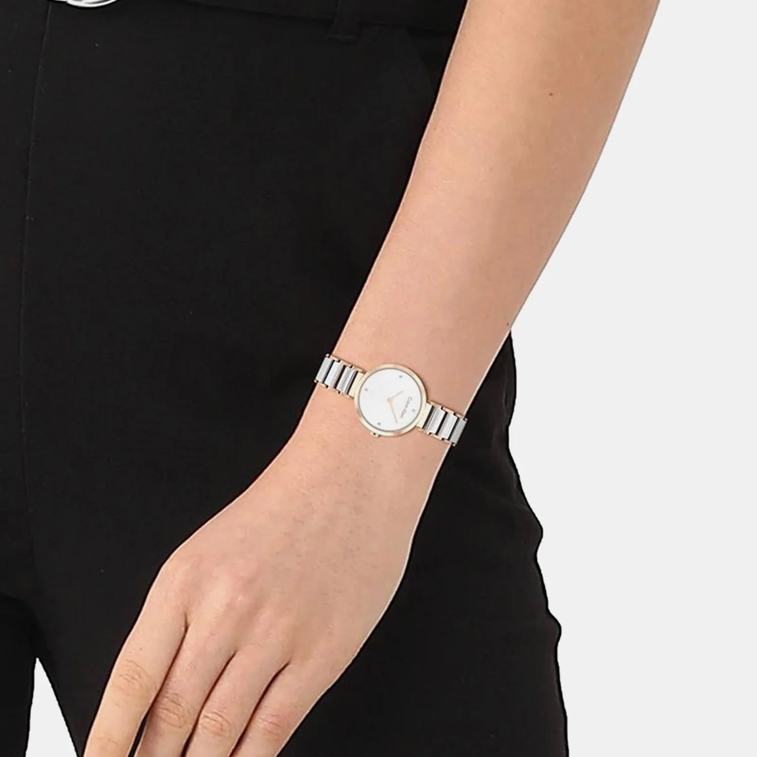 Minimalistic T Bar Women Quartz Silver Dial Analog Stainless Steel Watch 25200139 - Image 3