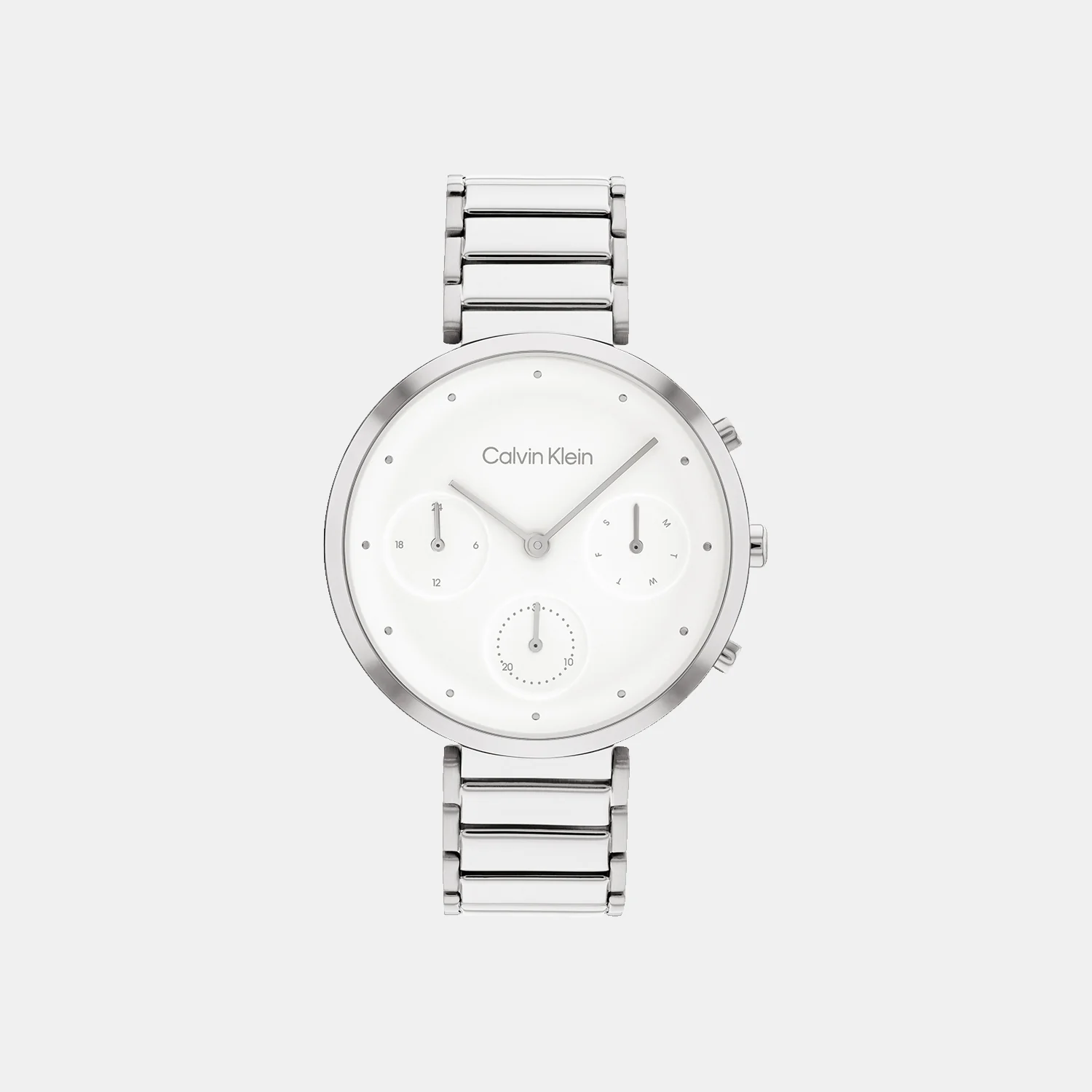 Minimalistic T-Bar Women Quartz White Dial Chronograph Stainless Steel Watch 25200282