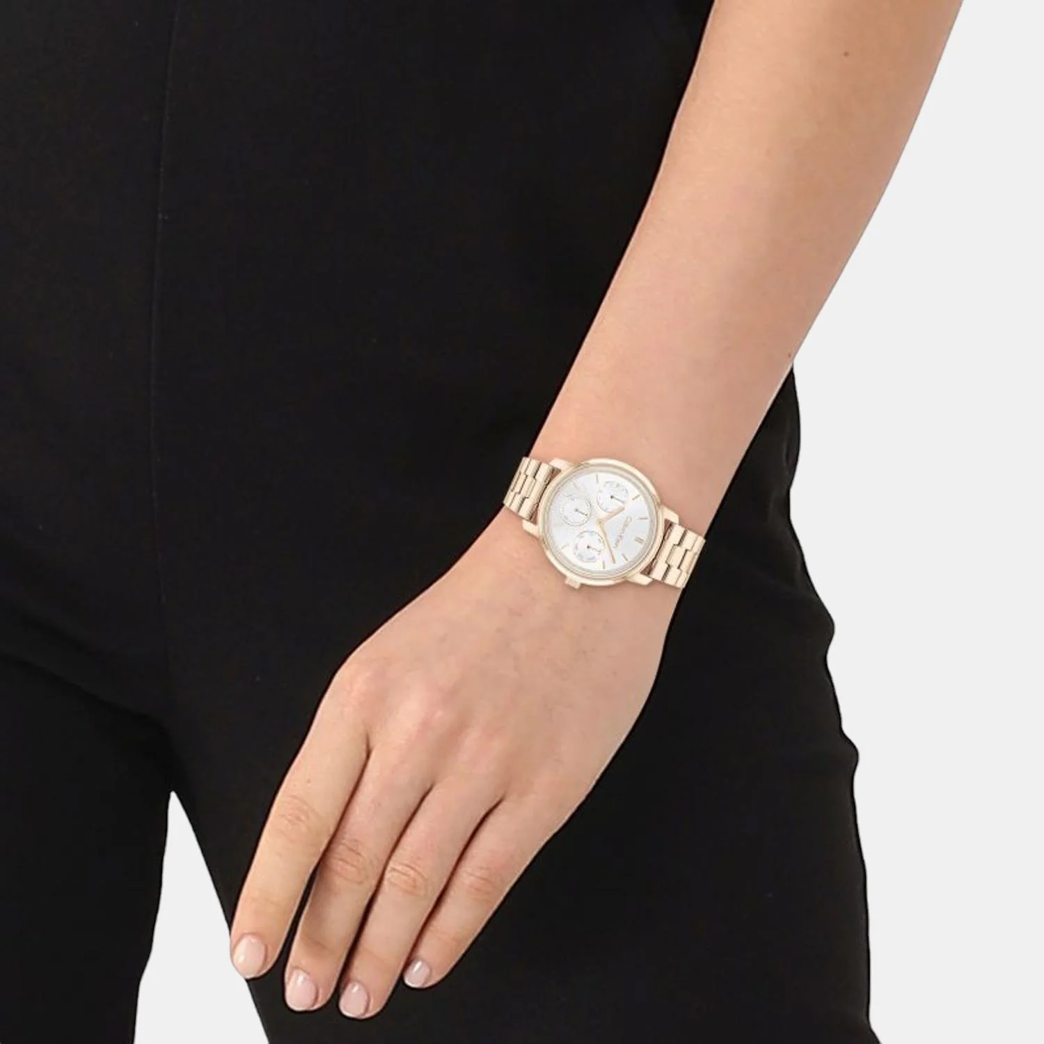 Minimalistic Women Quartz Silver Dial Chronograph Stainless Steel Watch 25200178 - Image 4