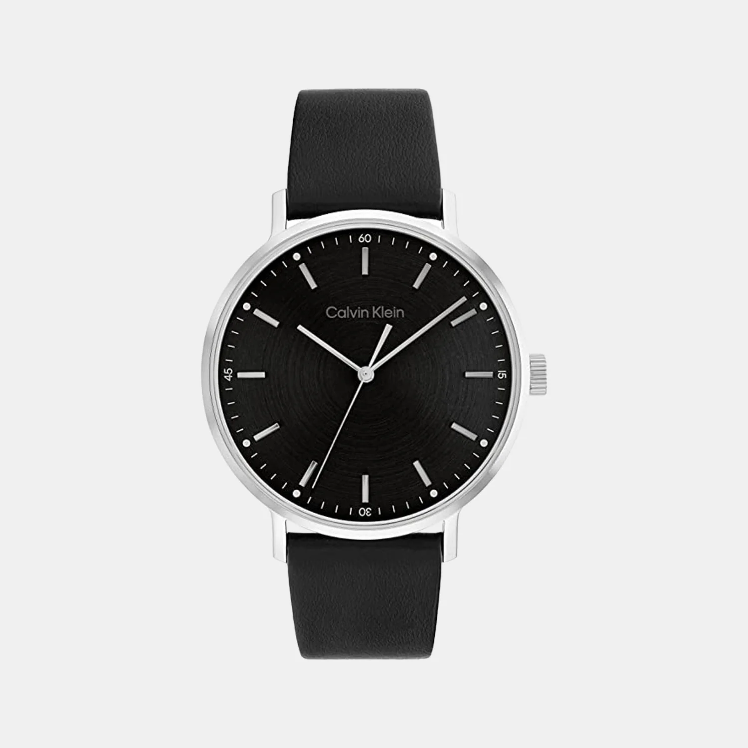 Modern Men Quartz Black Dial Analog Leather Watch 25200050 - Image 2