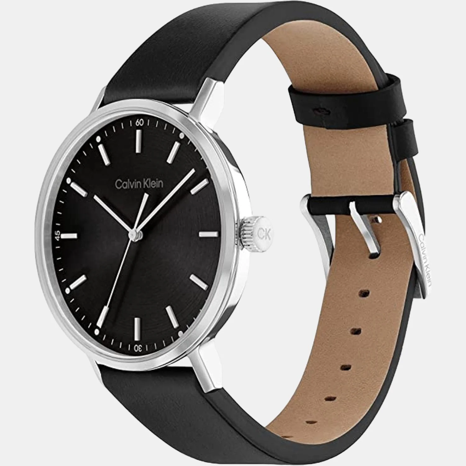 Modern Men Quartz Black Dial Analog Leather Watch 25200050 - Image 3