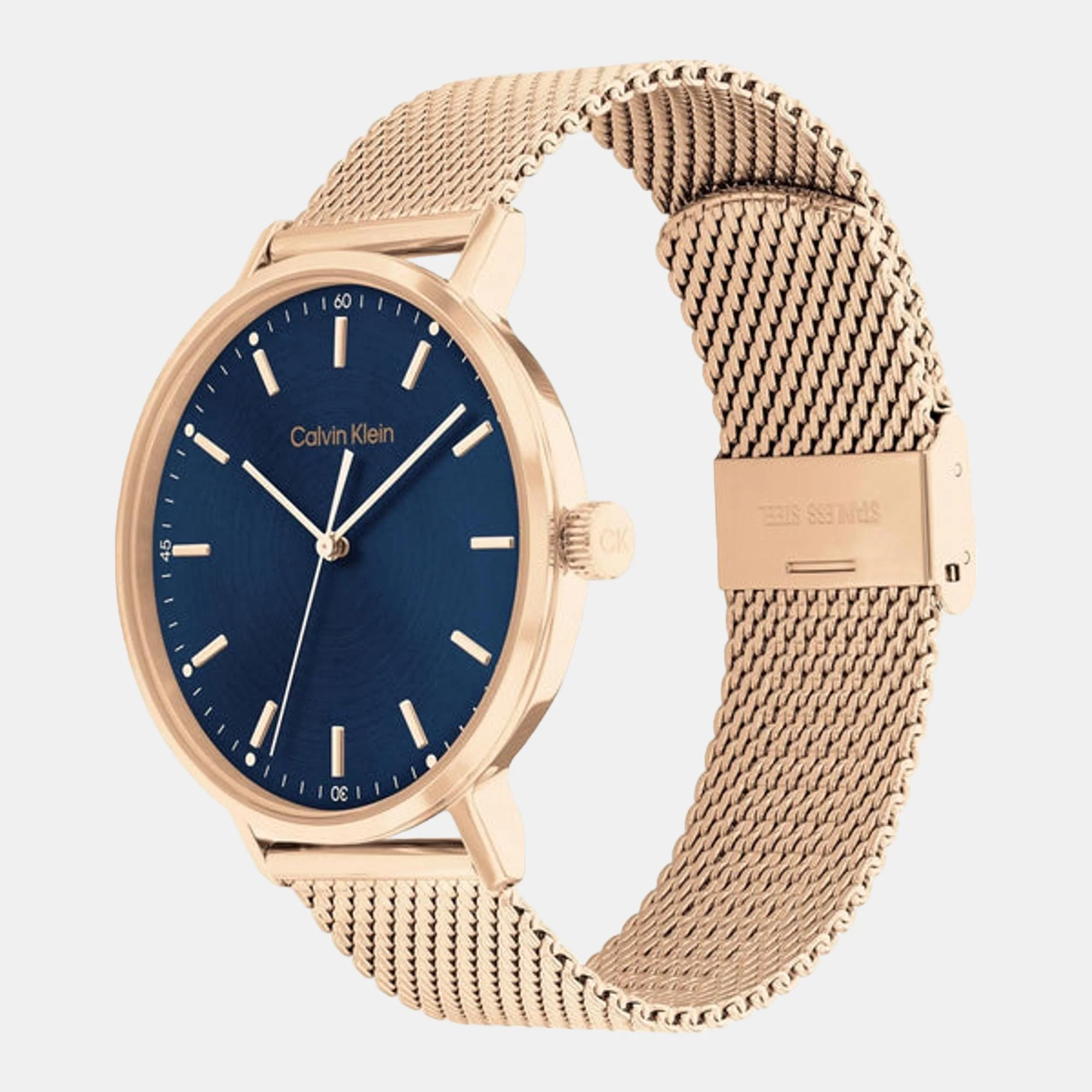 Modern Men Quartz Blue Dial Analog Stainless Steel Watch 25200314 - Image 3
