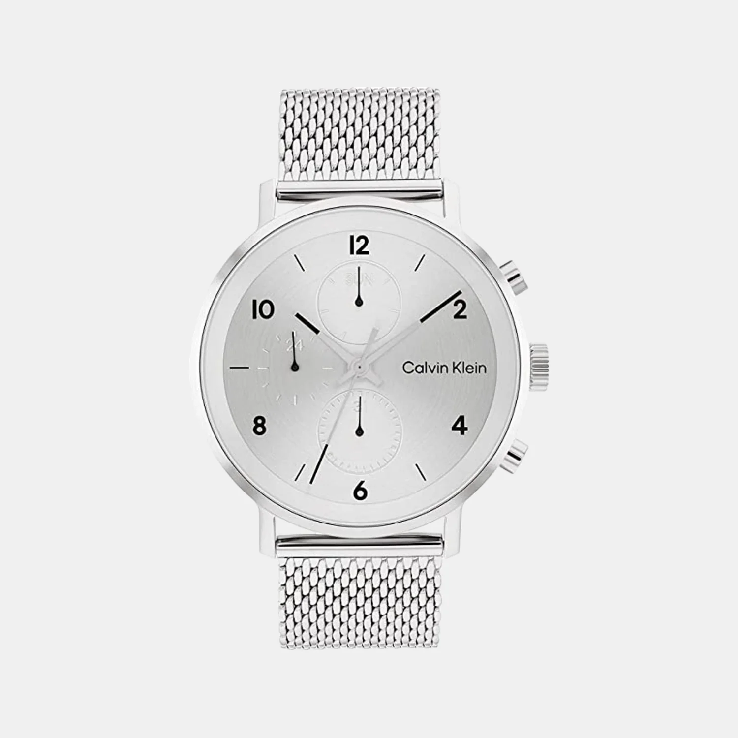 Modern Men Quartz Silver Dial Chronograph Stainless Steel Watch 25200107
