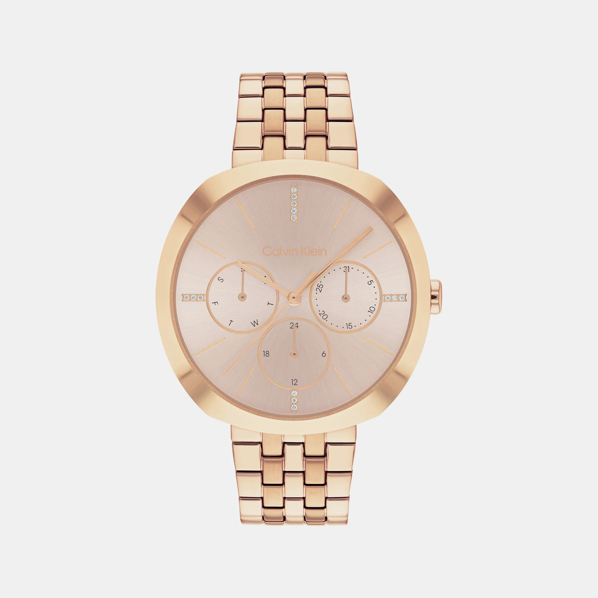 Shape Women Quartz Gold Dial Multi-Function Stainless Steel Watch 25200419 - Image 2