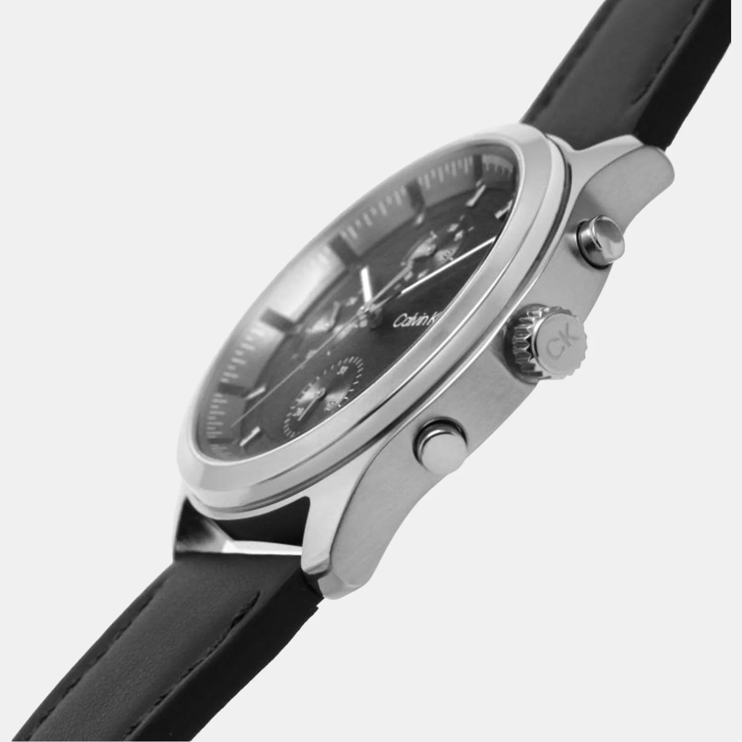 Sport Men Quartz Grey Dial Chronograph Leather Watch 25200211 - Image 7