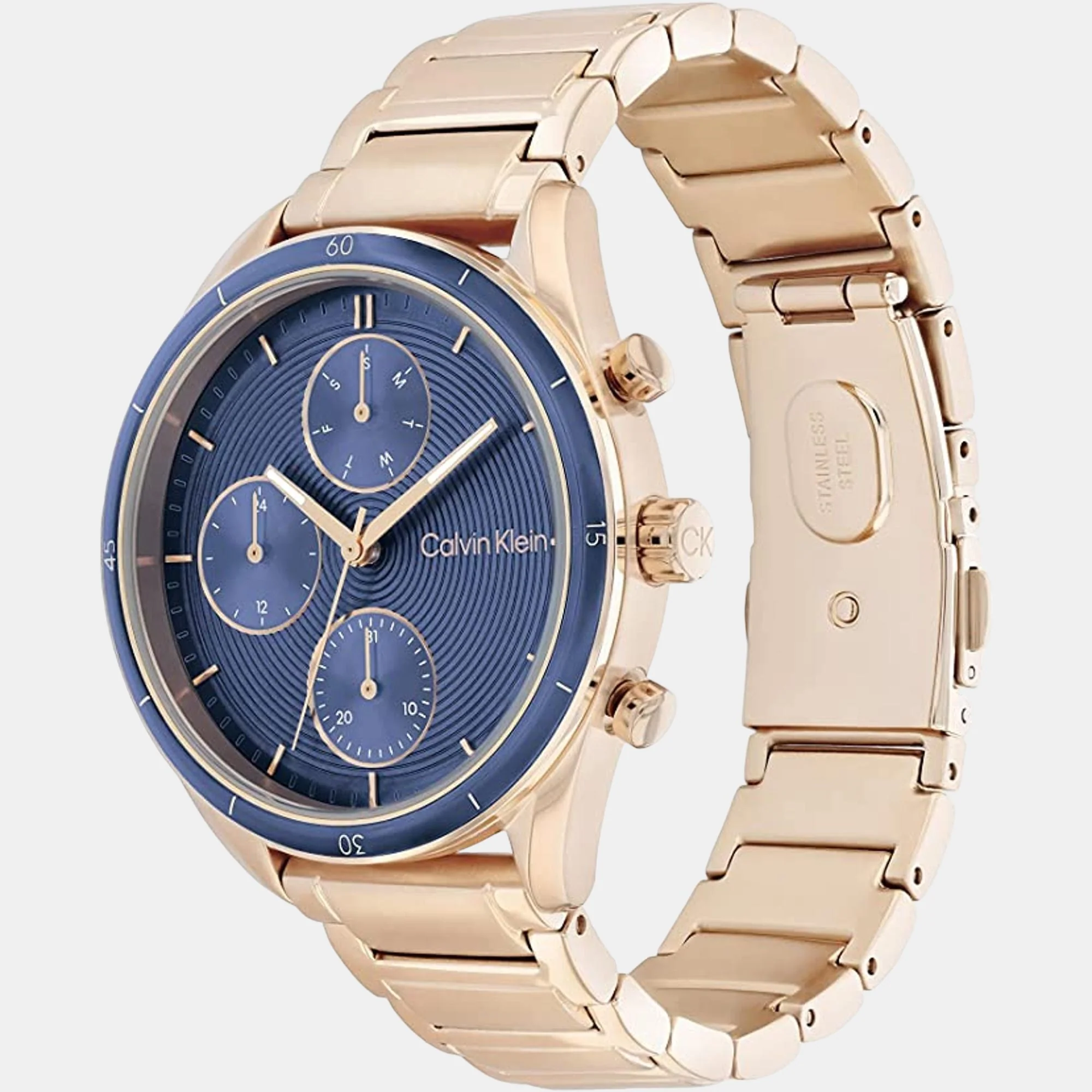 Sport Women Quartz Blue Dial Chronograph Stainless Steel Watch 25200172 - Image 2
