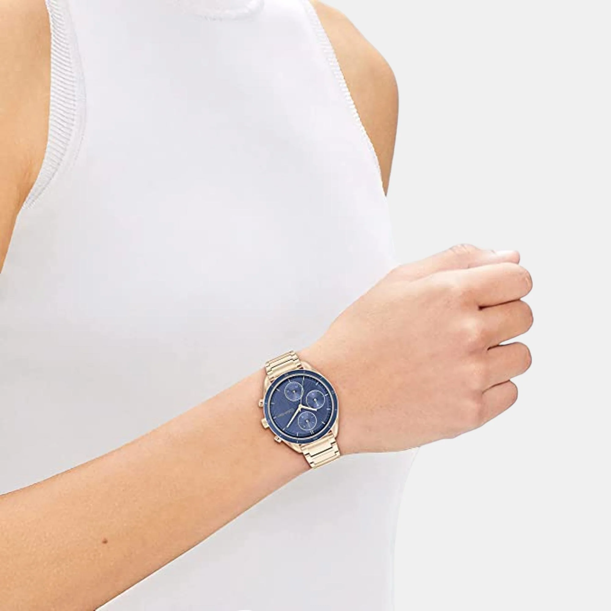 Sport Women Quartz Blue Dial Chronograph Stainless Steel Watch 25200172 - Image 4